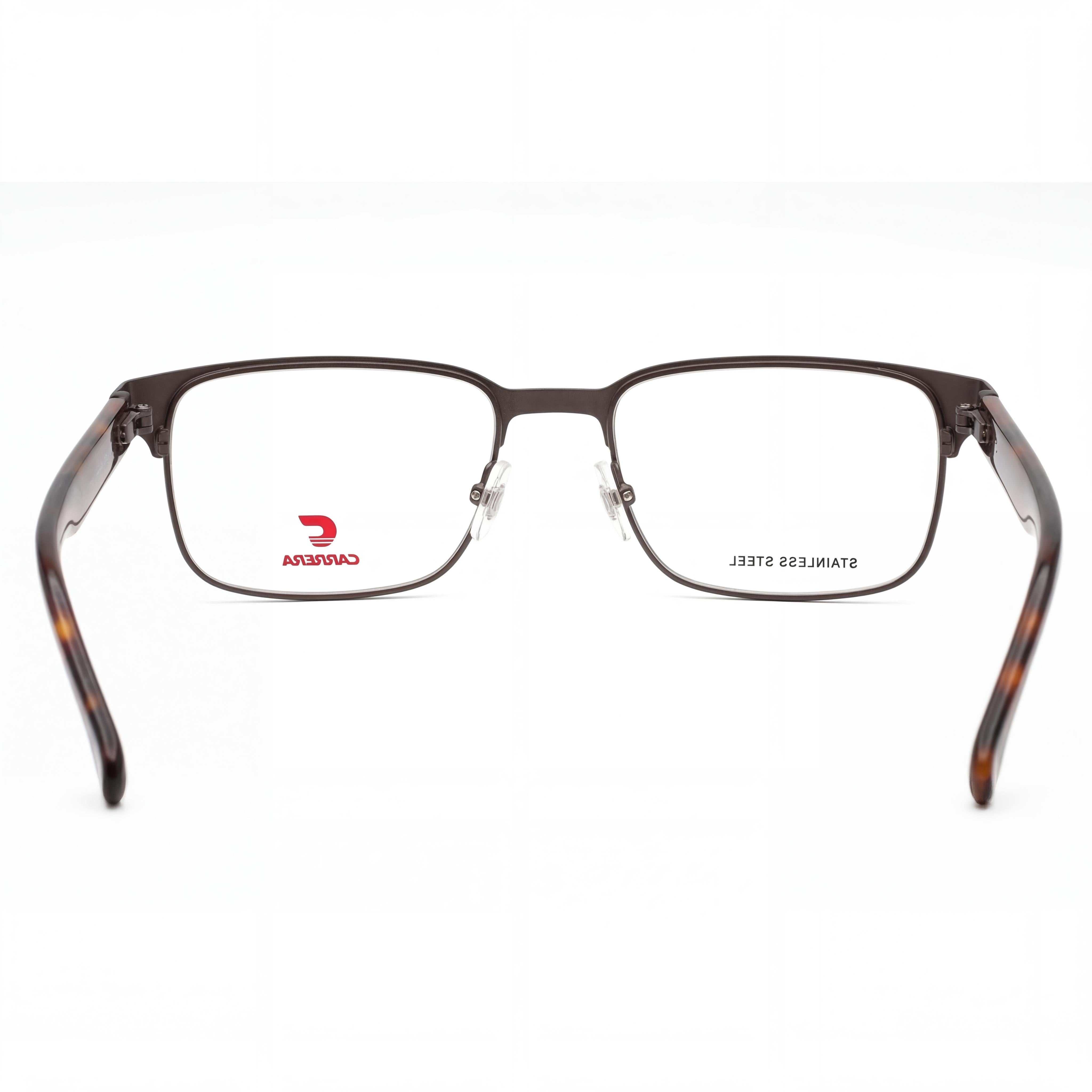 Carrera Carrera 8891 Gafas de hombre, montura de metal rutenio oscuro Habana, lentes transparentes, tamaño 56mm, Photo 4