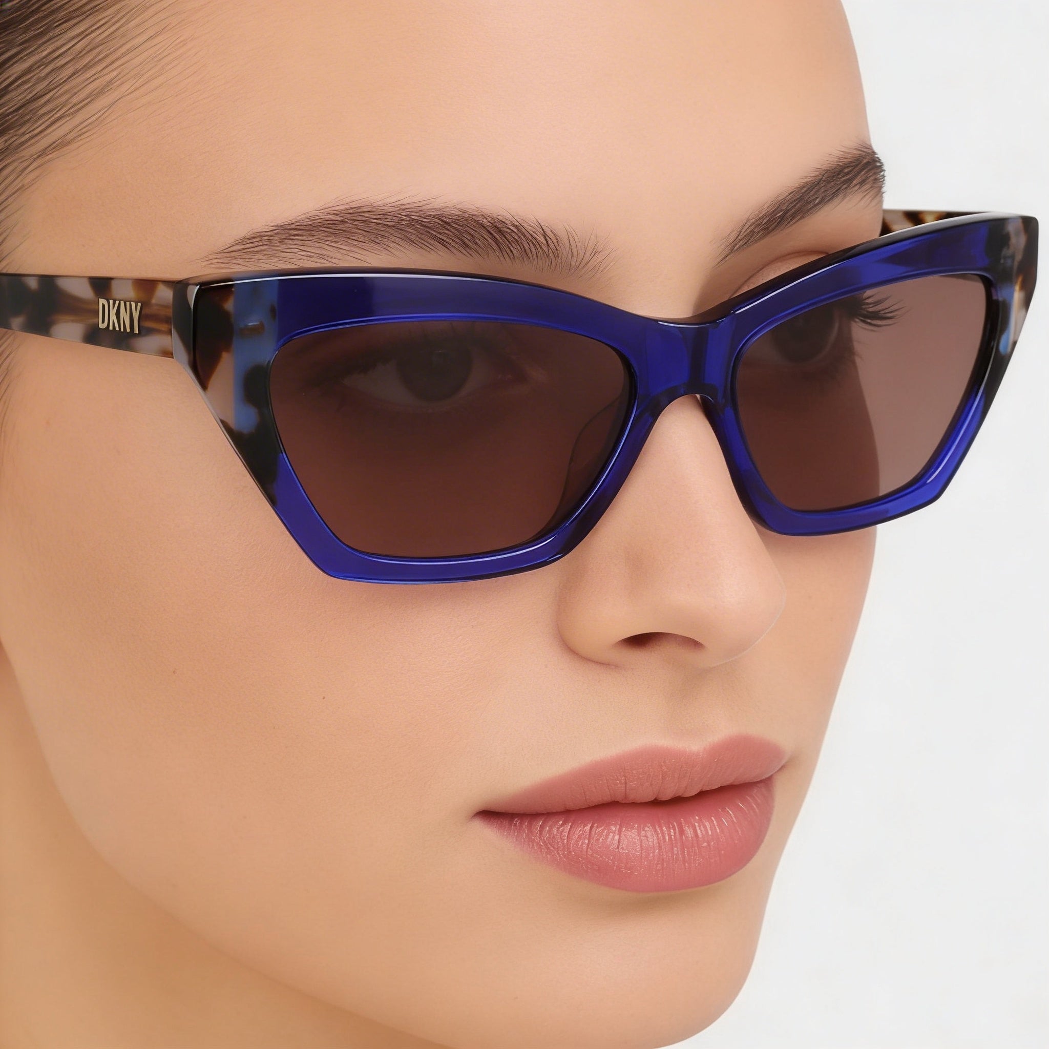 Gafas clásicas de acetato DKNY para mujer, montura color carey cobalto, protección UV, lentes de 55 mm, puente de 16 mm, Photo 4