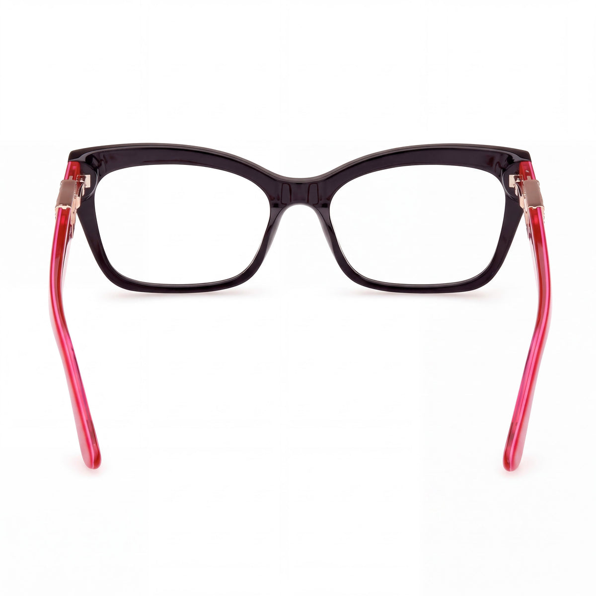 Gafas graduadas rectangulares modernas GUESS Gu2960 para mujer con montura de acetato negro y lentes de plástico transparentes 54-16-145, Photo 4