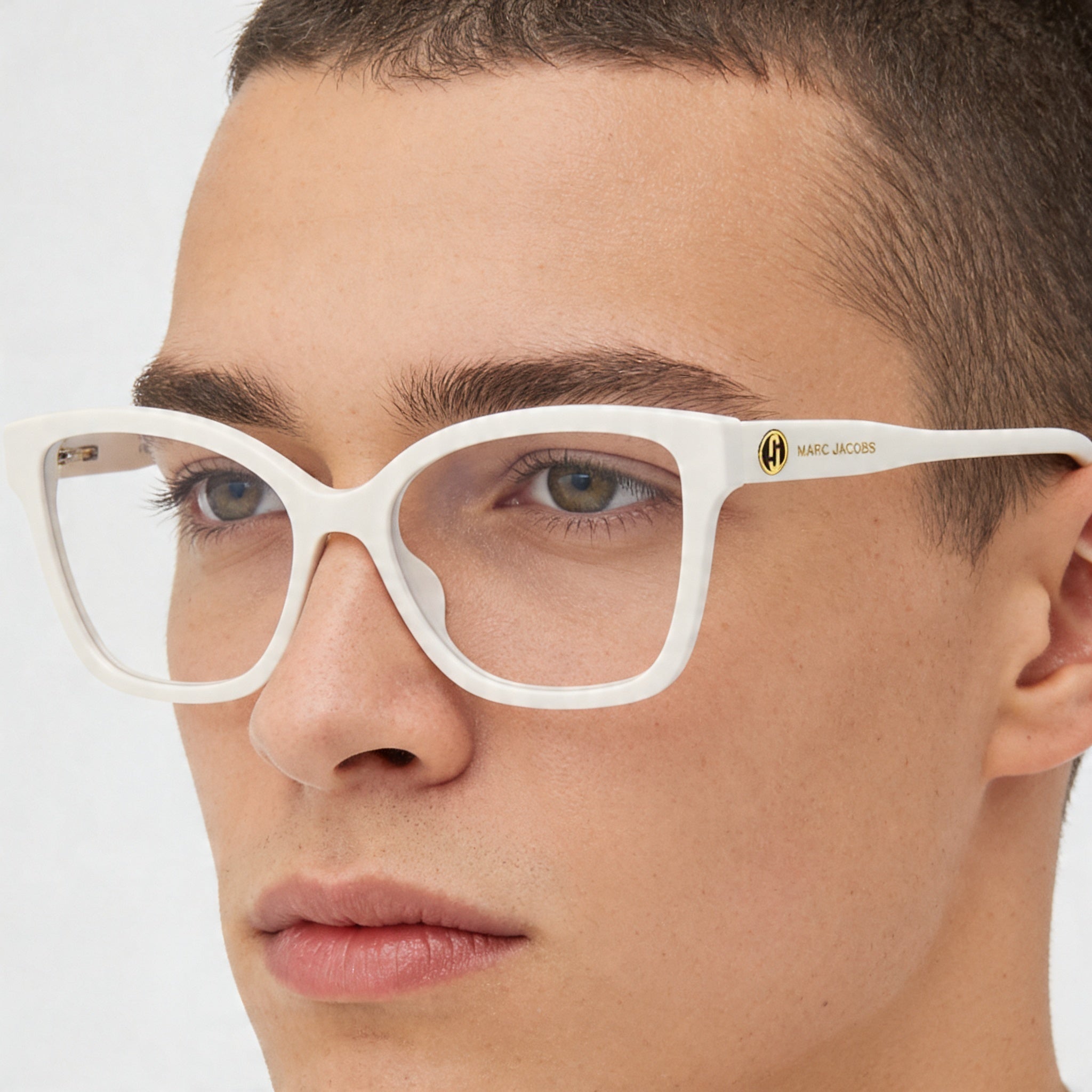 Marc Jacobs Classic Men's Off-white Plastic Frame Polycarbonate Lens Non-Polarized Glasses 54-17-140, Photo 4
