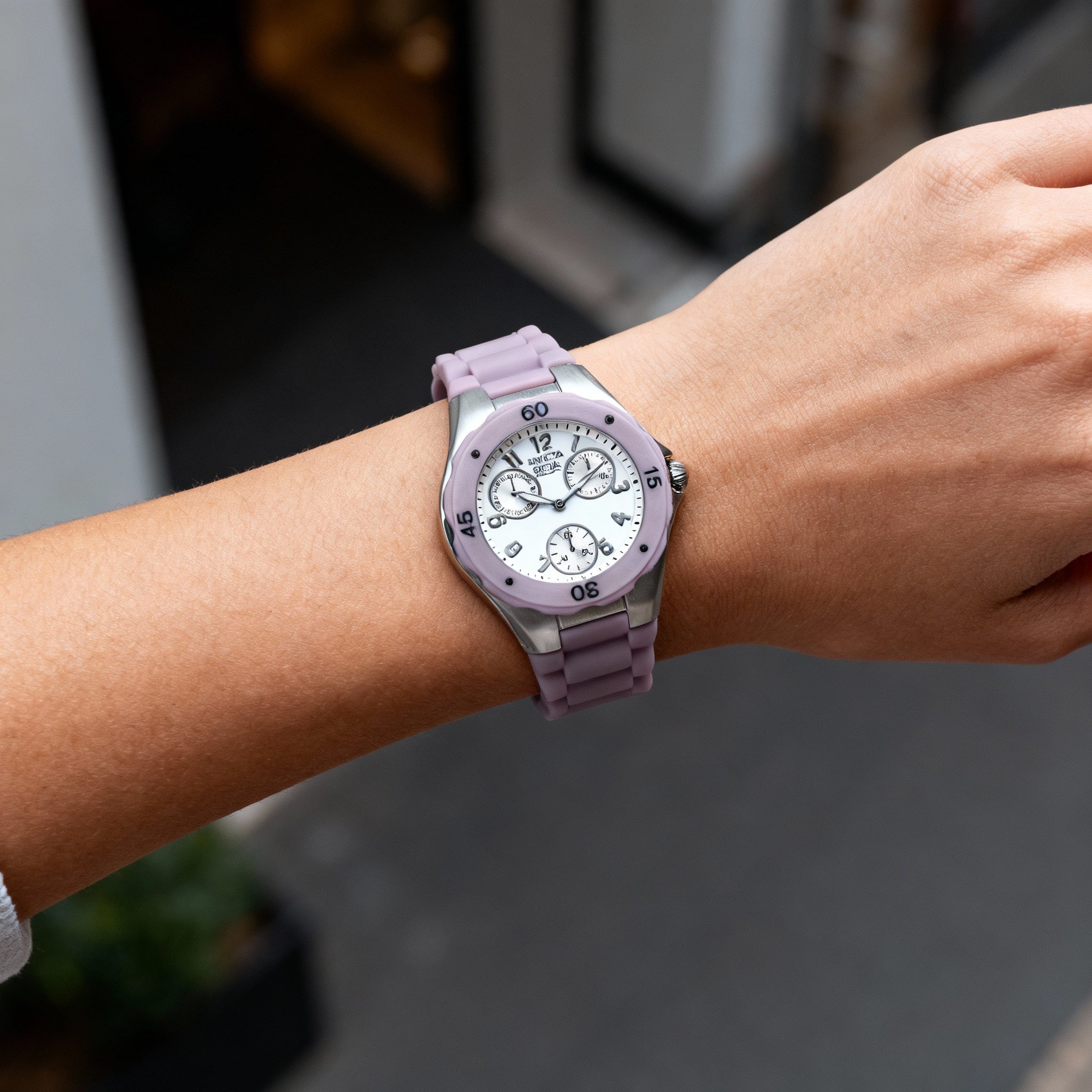 Invicta Angel Bracelet Women's Beige Silicone Stainless Steel Glow In The Dark Watch, 38mm, Photo 3