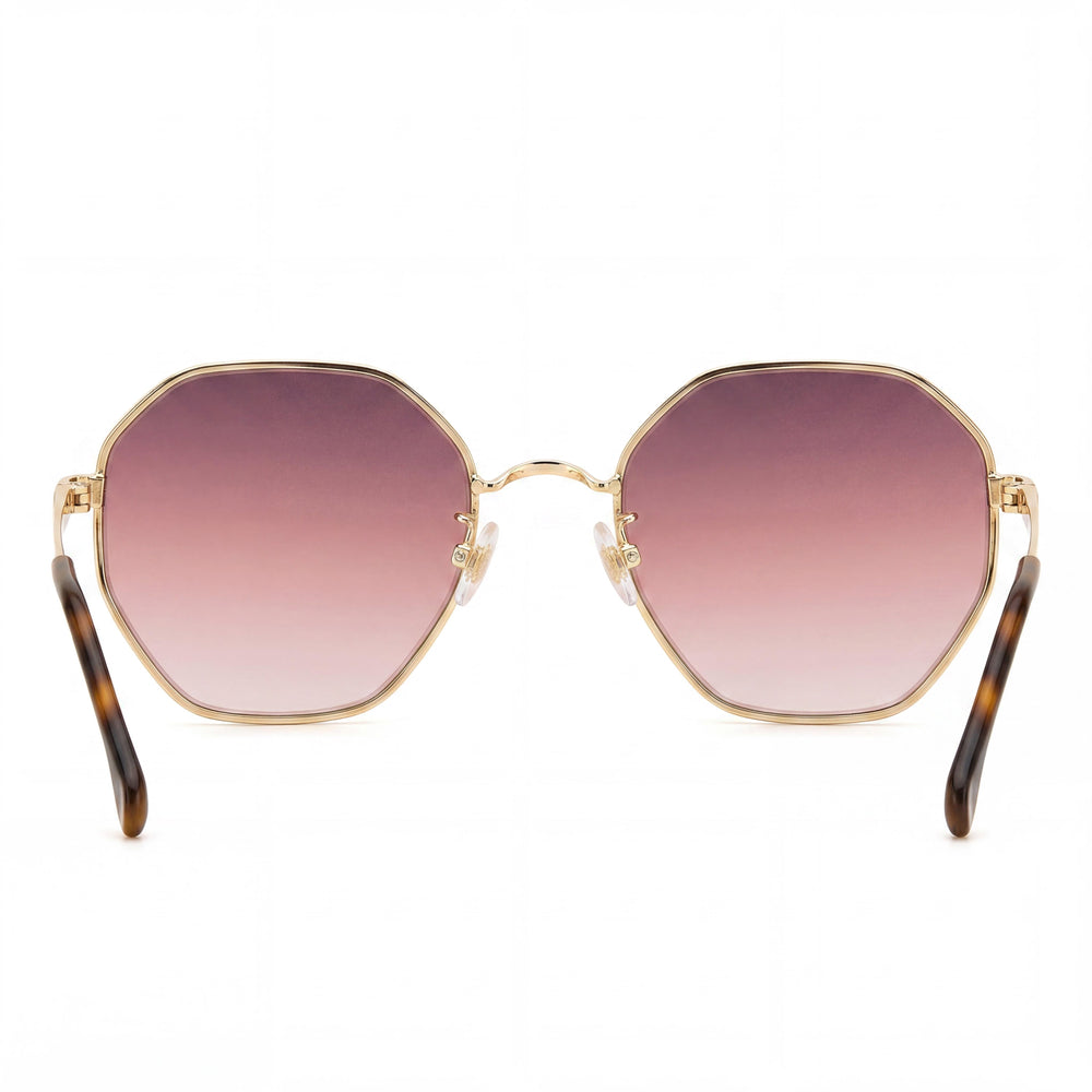 Gafas de sol de metal Carrera Modern para mujer, gris oscuro, montura rosa sombreada marrón y burdeos, UV 400 no polarizadas rosa sombreado burdeos, 53 mm