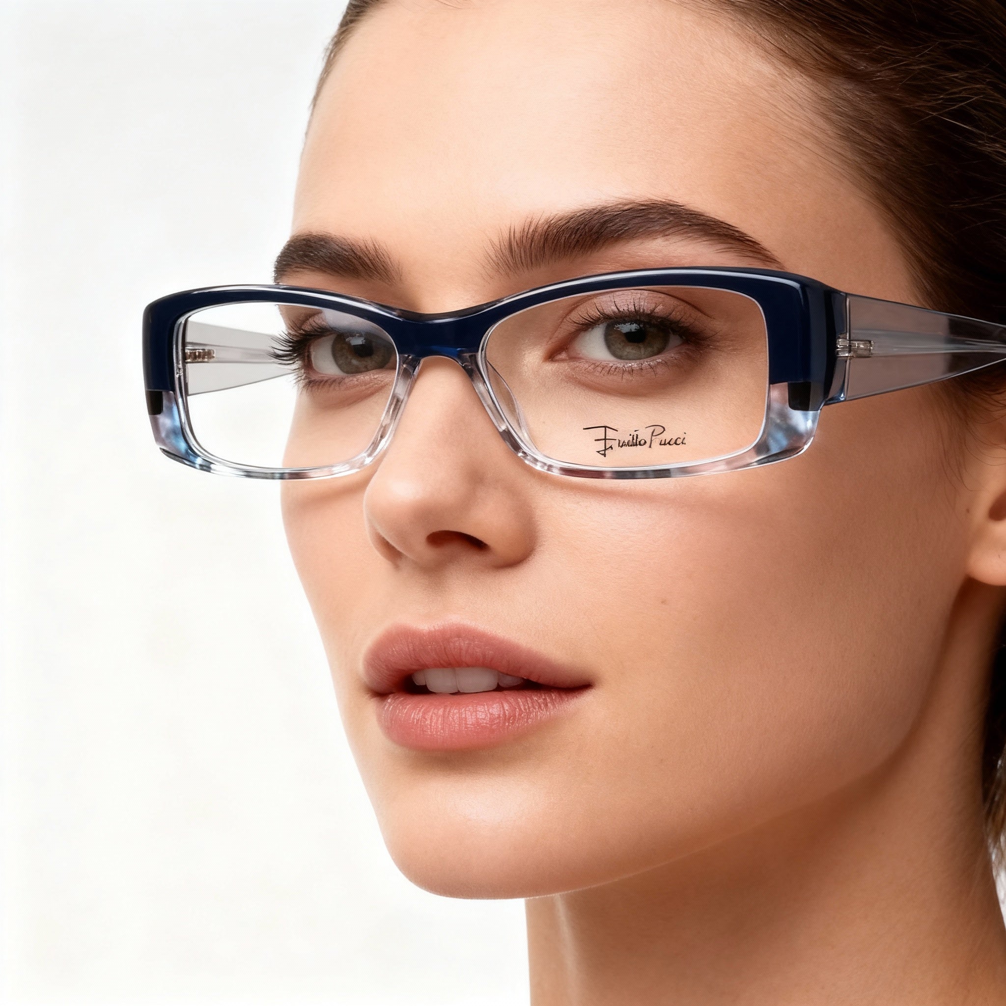 Emilio Pucci EP2651 403 Women's Dark Blue Plastic Rectangle Full Rim Eyeglasses with Clear Lenses 50mm, Photo 3