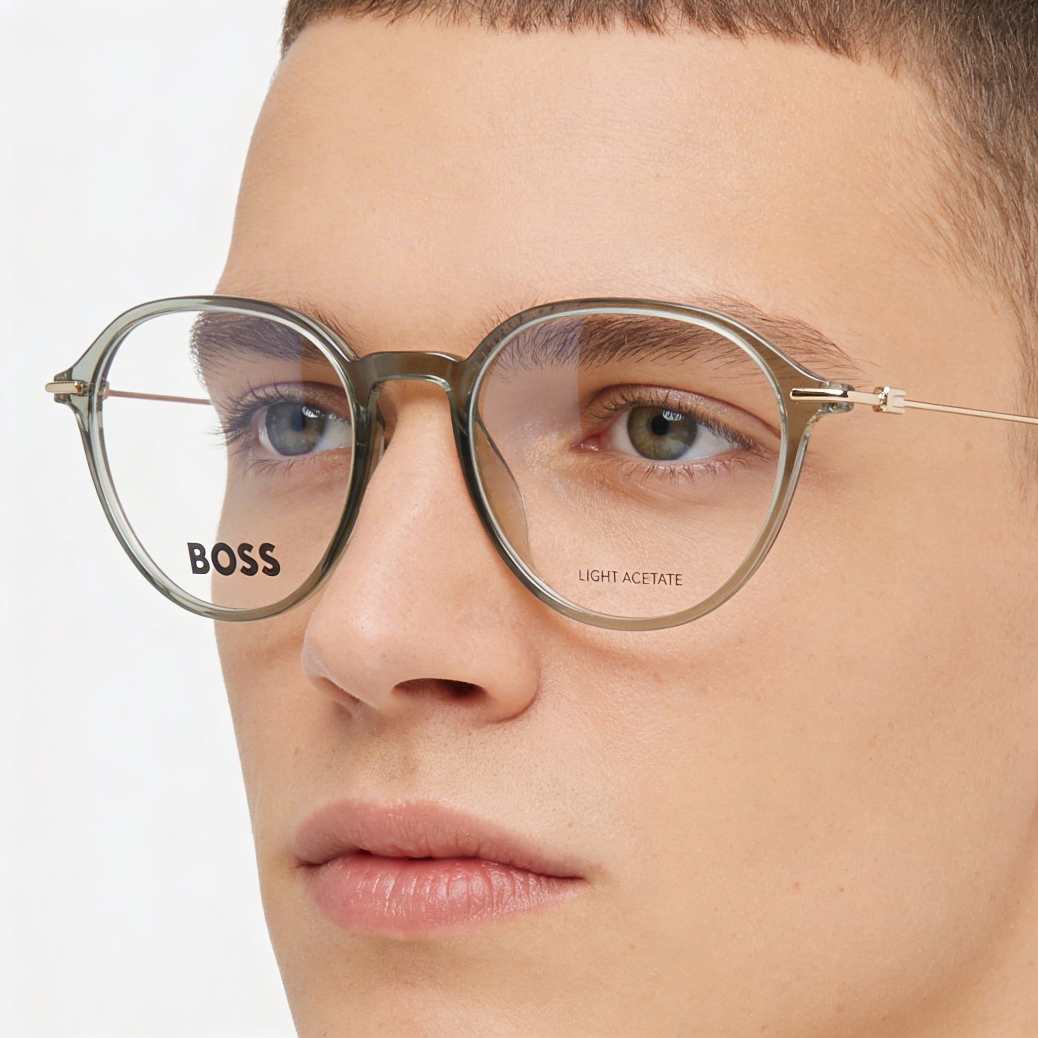 Hugo Boss Boss 1481 Gafas unisex redondas verdes, magnesio de 51 mm, Photo 4