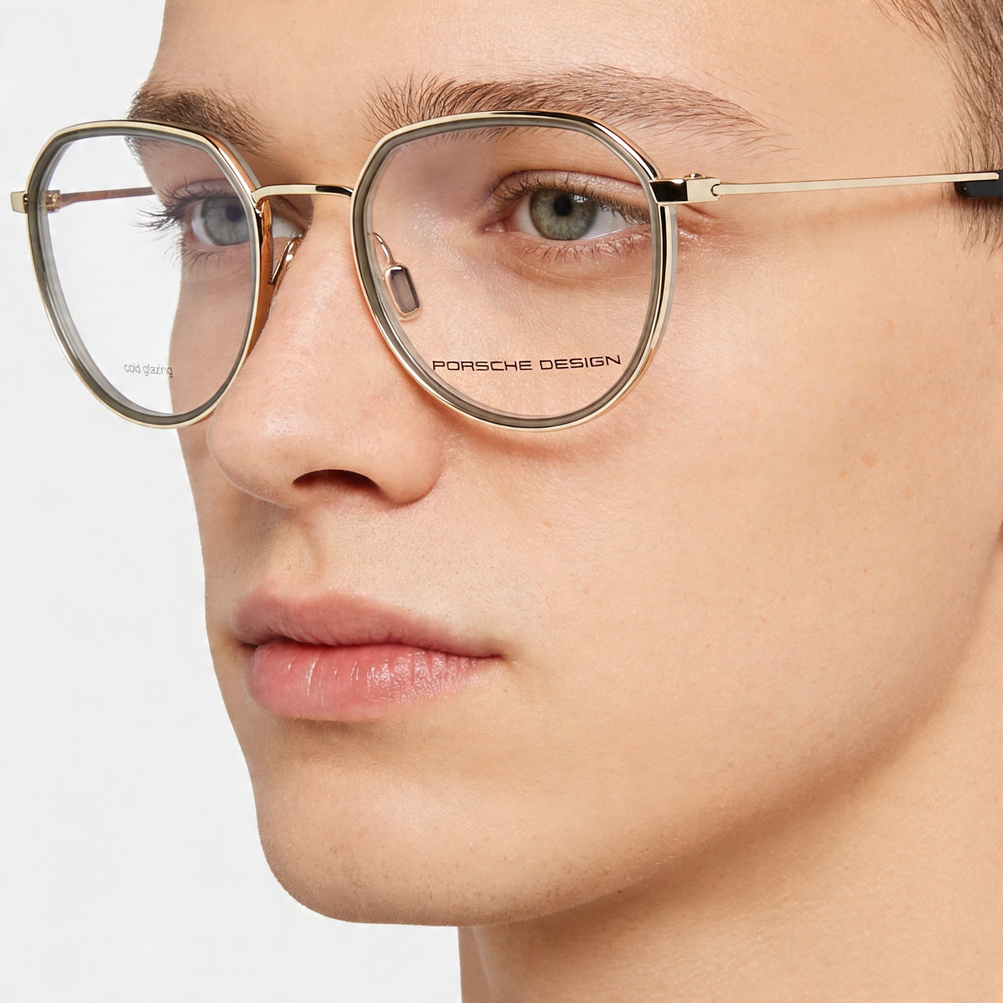 Porsche Modern Unisex Gold, Grey RXP Polyamide Frame Non-Polarized Transparent Plastic Lens Eyeglasses 53-21-145, Photo 3