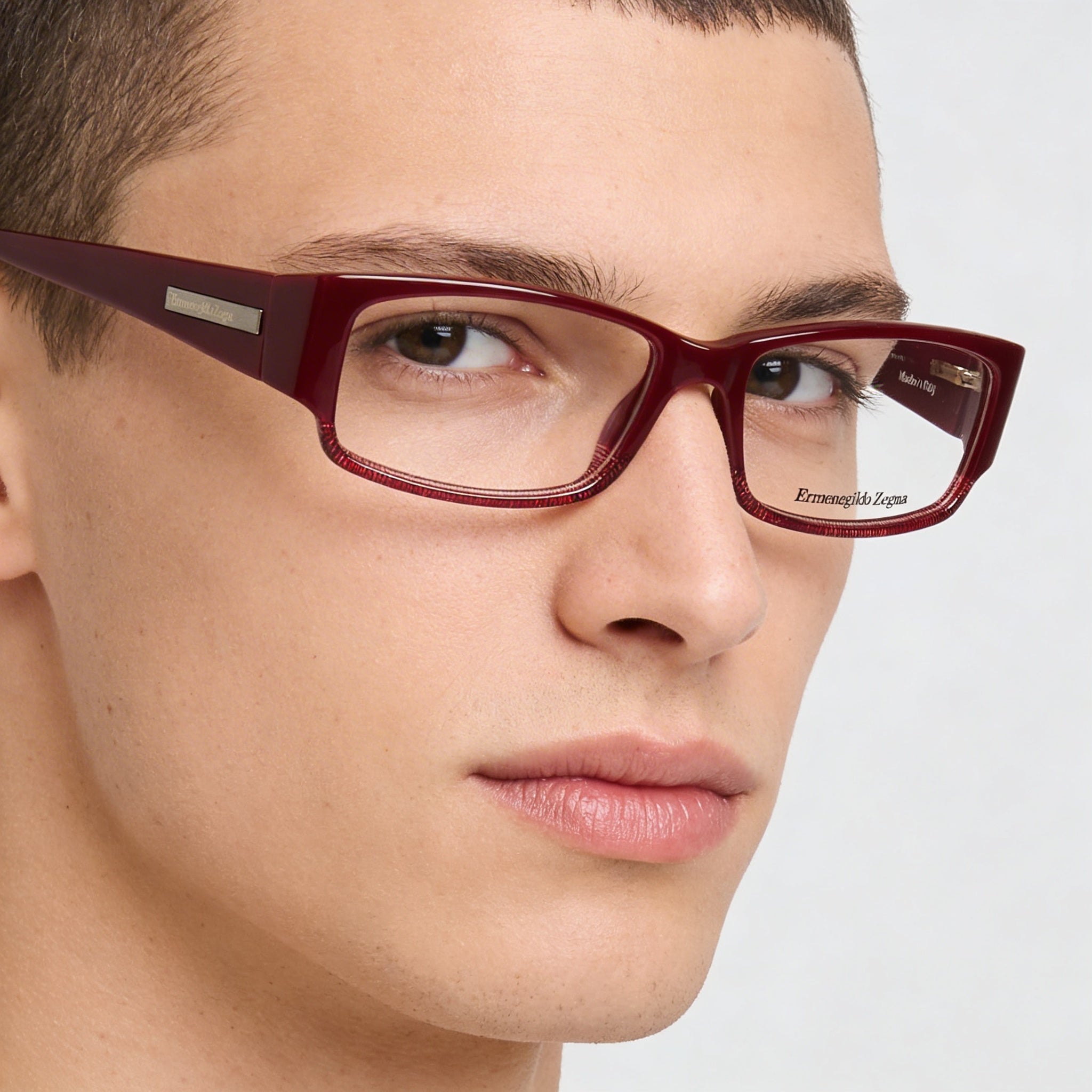 Ermenegildo Zegna Vz3535 09m8 Unisex Bordeaux Plastic Eyeglasses 53mm, Photo 4