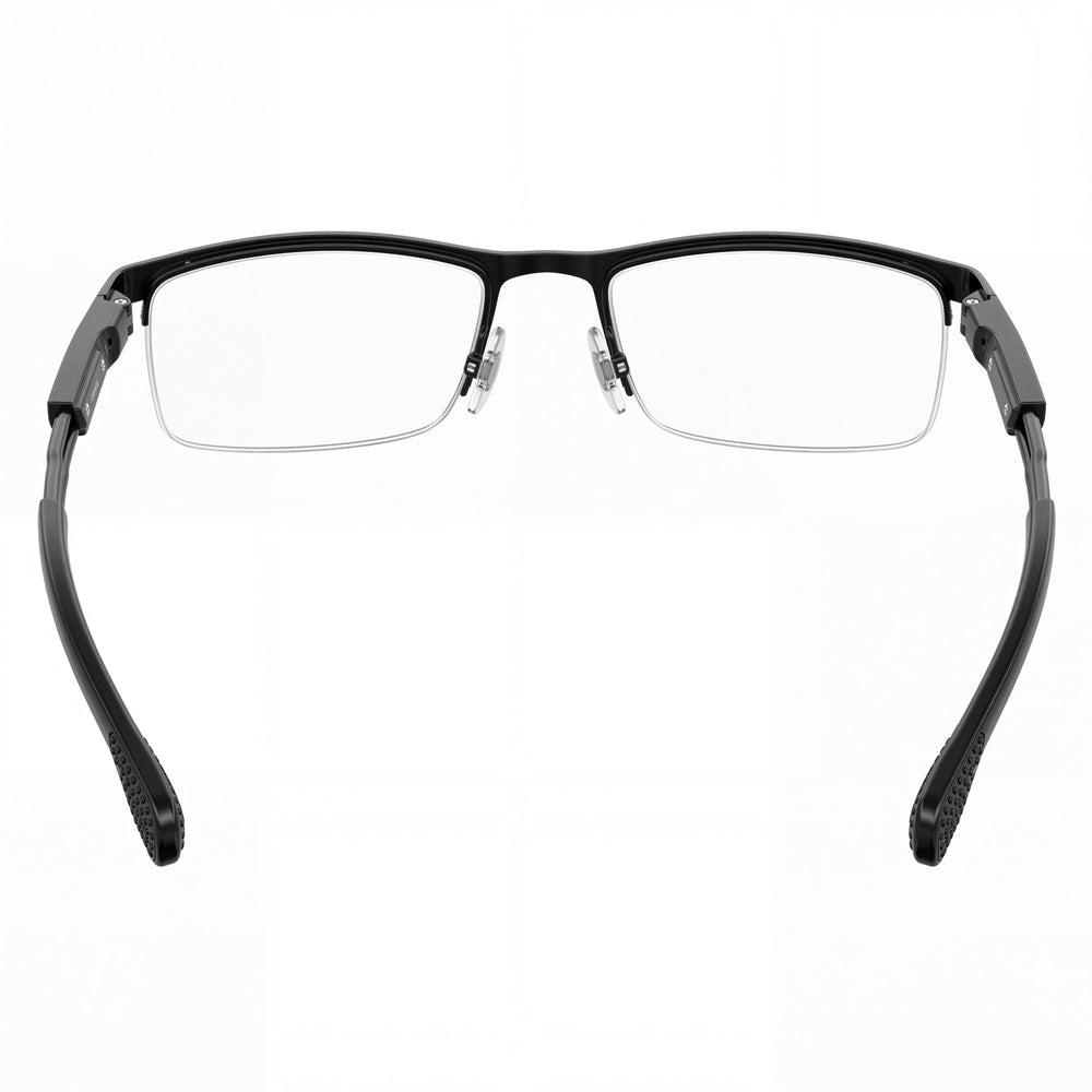 Carrera Men's Carrera 4408 Black Metal Semi-Rimless Rectangular Eyeglasses 56mm