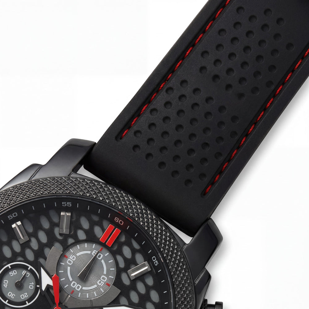 Oceanaut OC2324 Kryptonite Reloj de cuarzo cronógrafo para hombre, caja de acero inoxidable, correa de caucho, esfera negra y gris, 42 mm