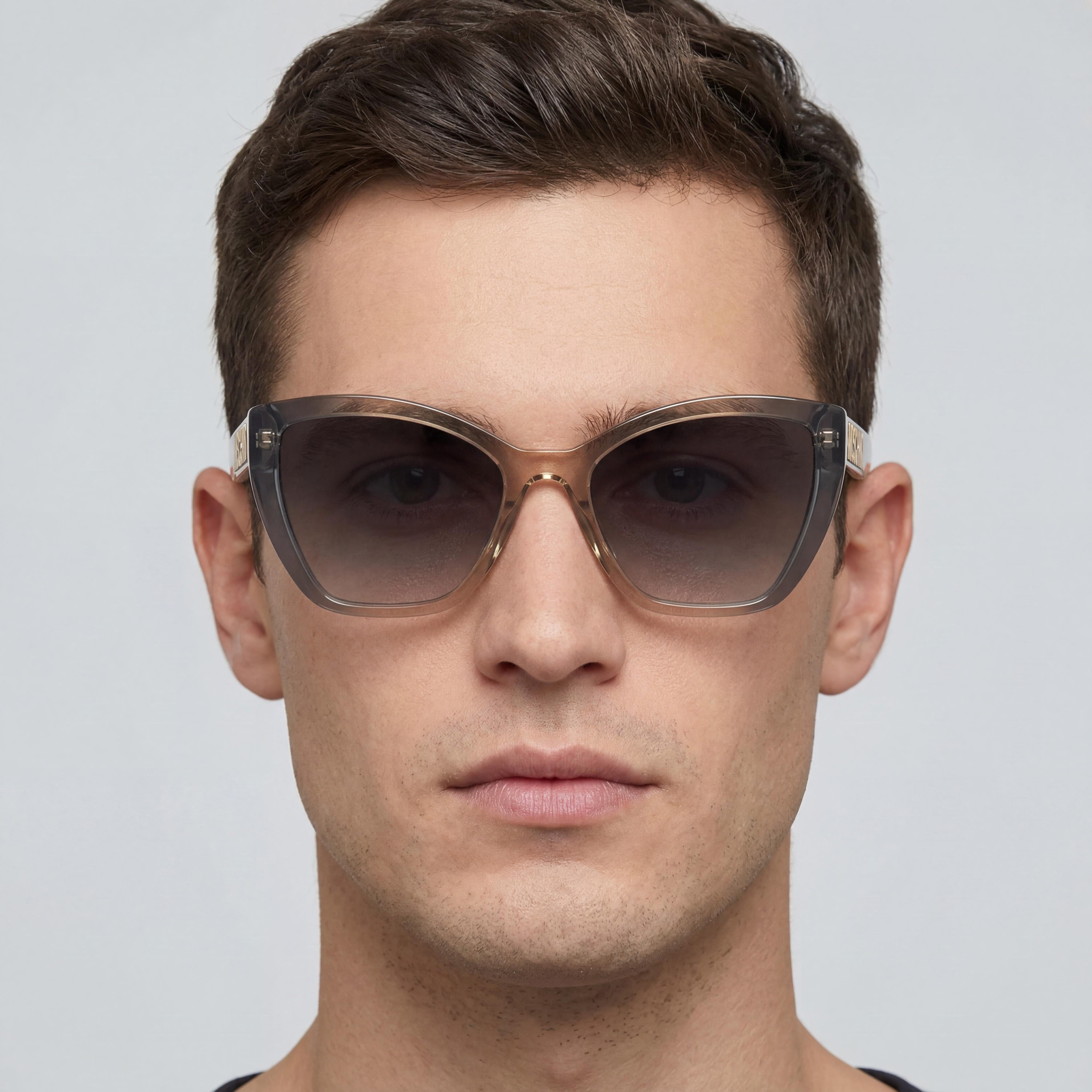 Moschino Men's MOS155/S Acetate Grey Ochre Dark Grey Shaded UV Protected Sunglasses 55-18-140, Photo 4
