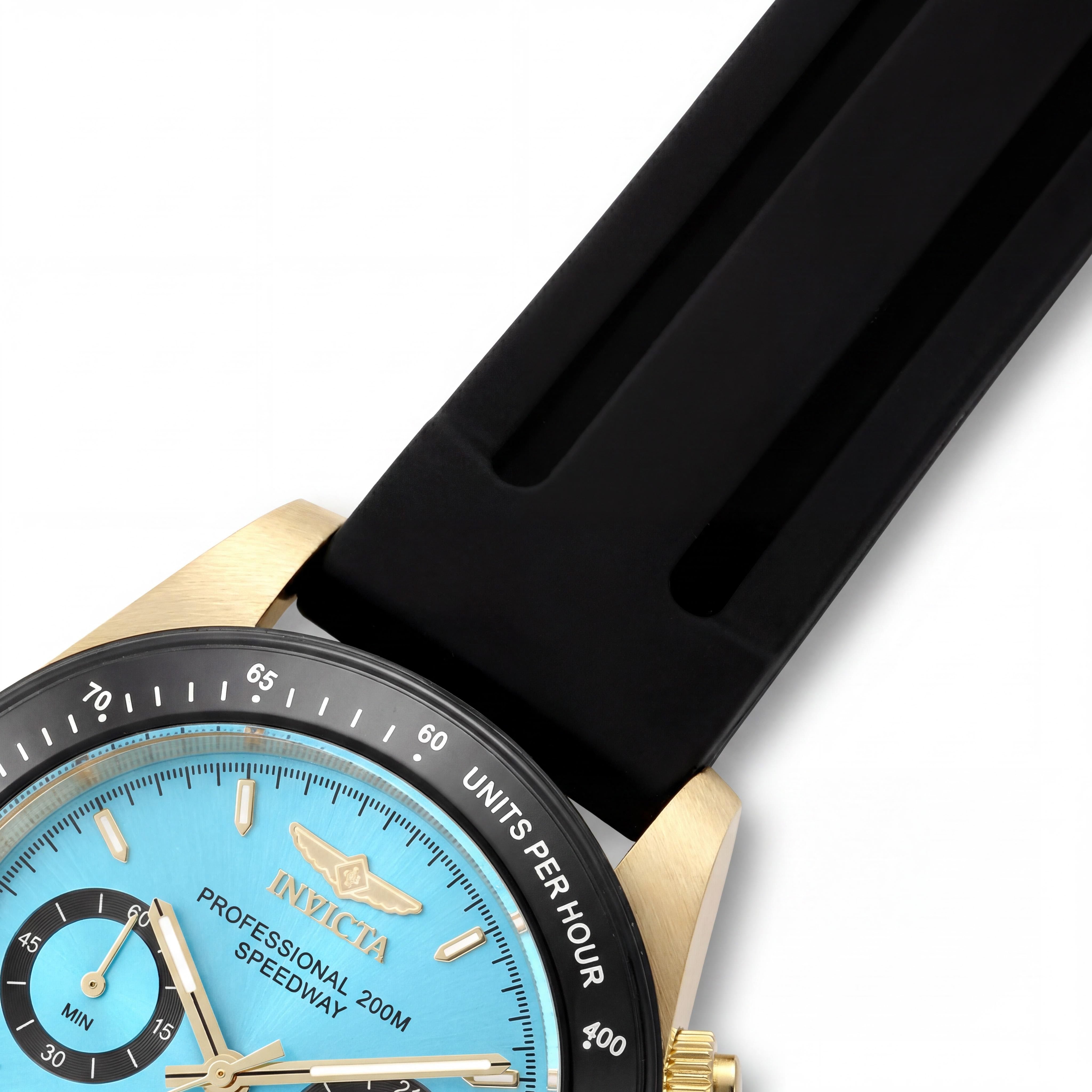 Invicta Speedway 50491 Men's 39mm Quartz Chronograph Stainless Steel Blue Dial Silicone Strap Watch, Photo 3