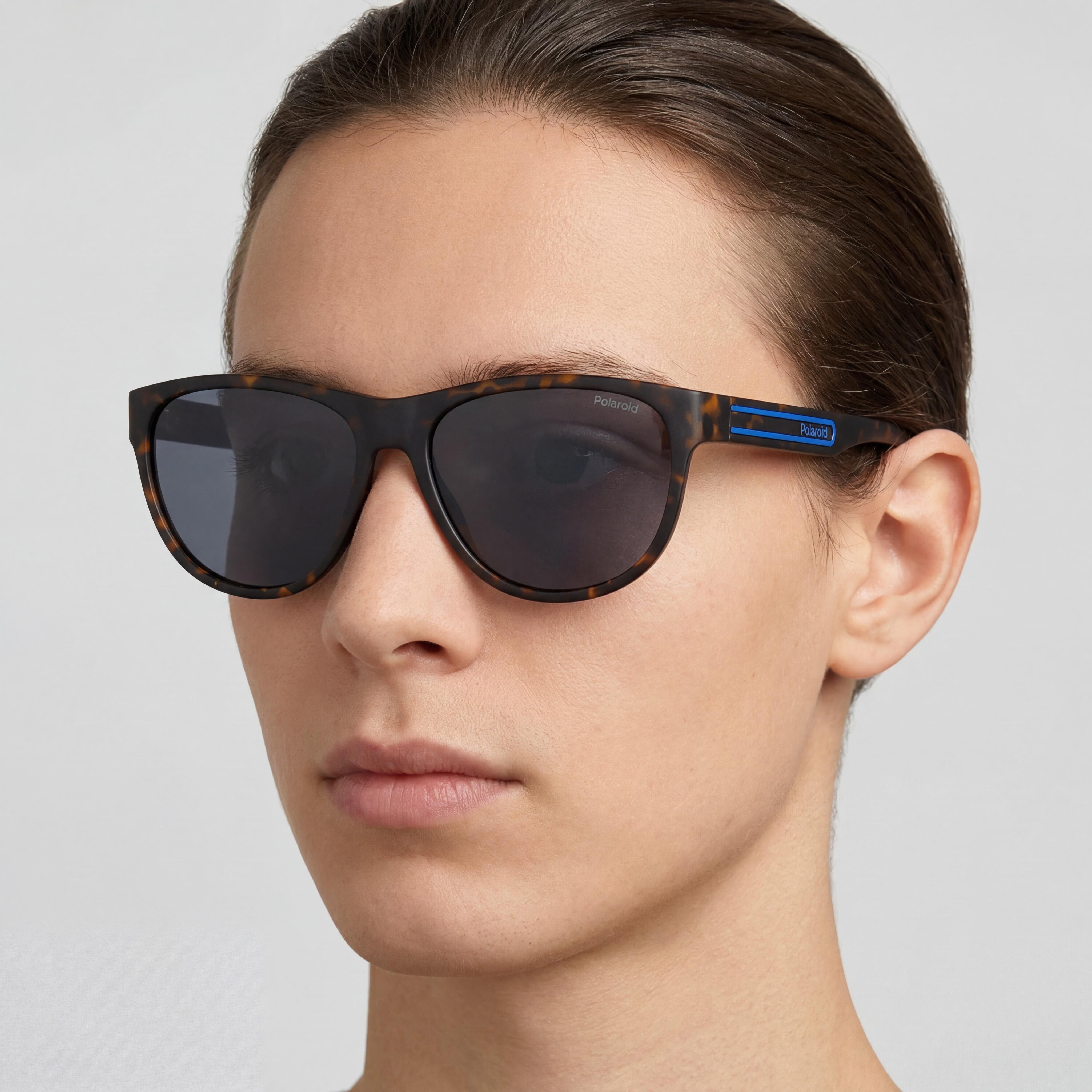 Polaroid Casual Unisex Sunglasses with Polarized UV Protection Lenses and Matte Brown Havana Polycarbonate Frame 56mm, Photo 5