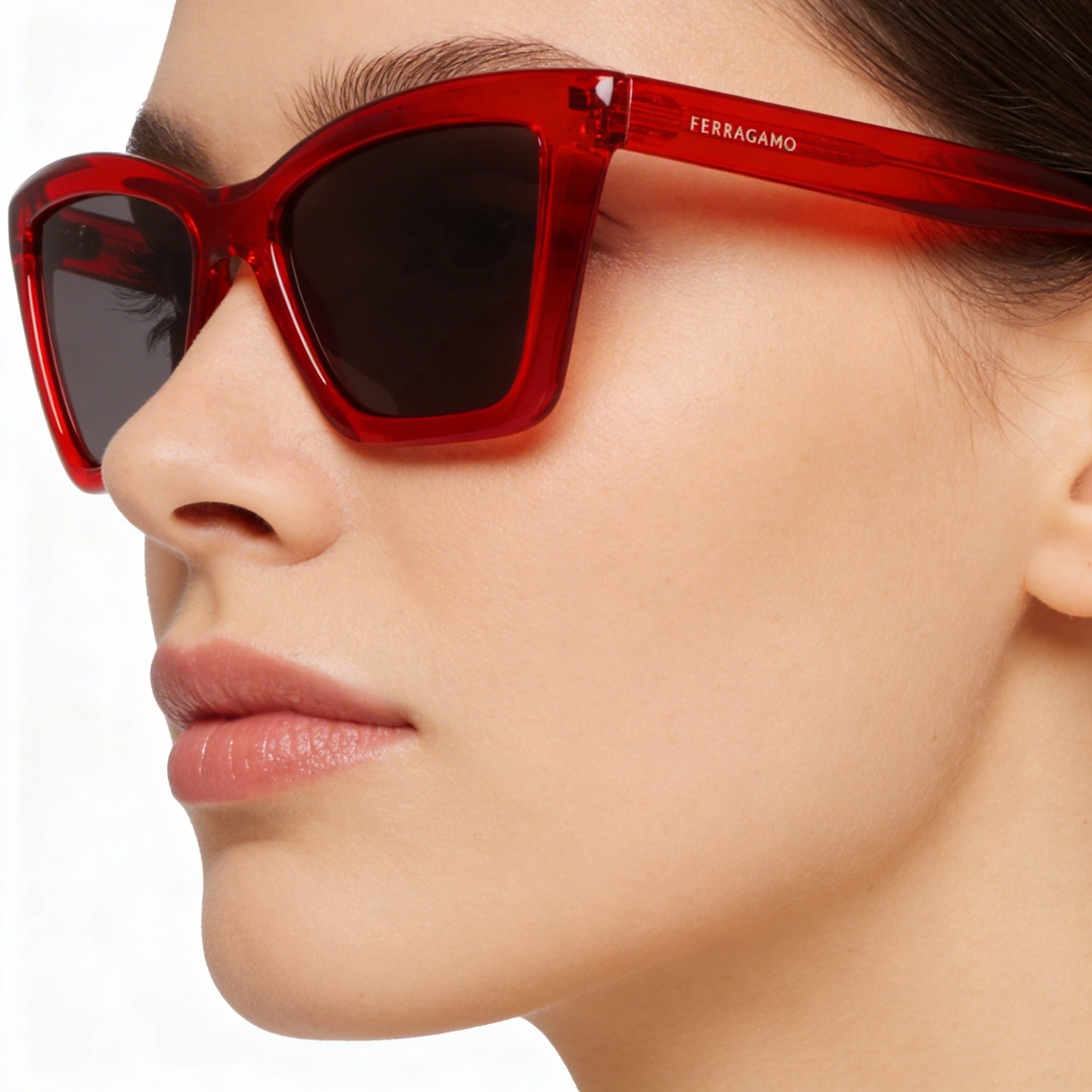 Gafas de acetato rojo transparente Ferragamo Sf2039se para mujer 53-17-145, Photo 5