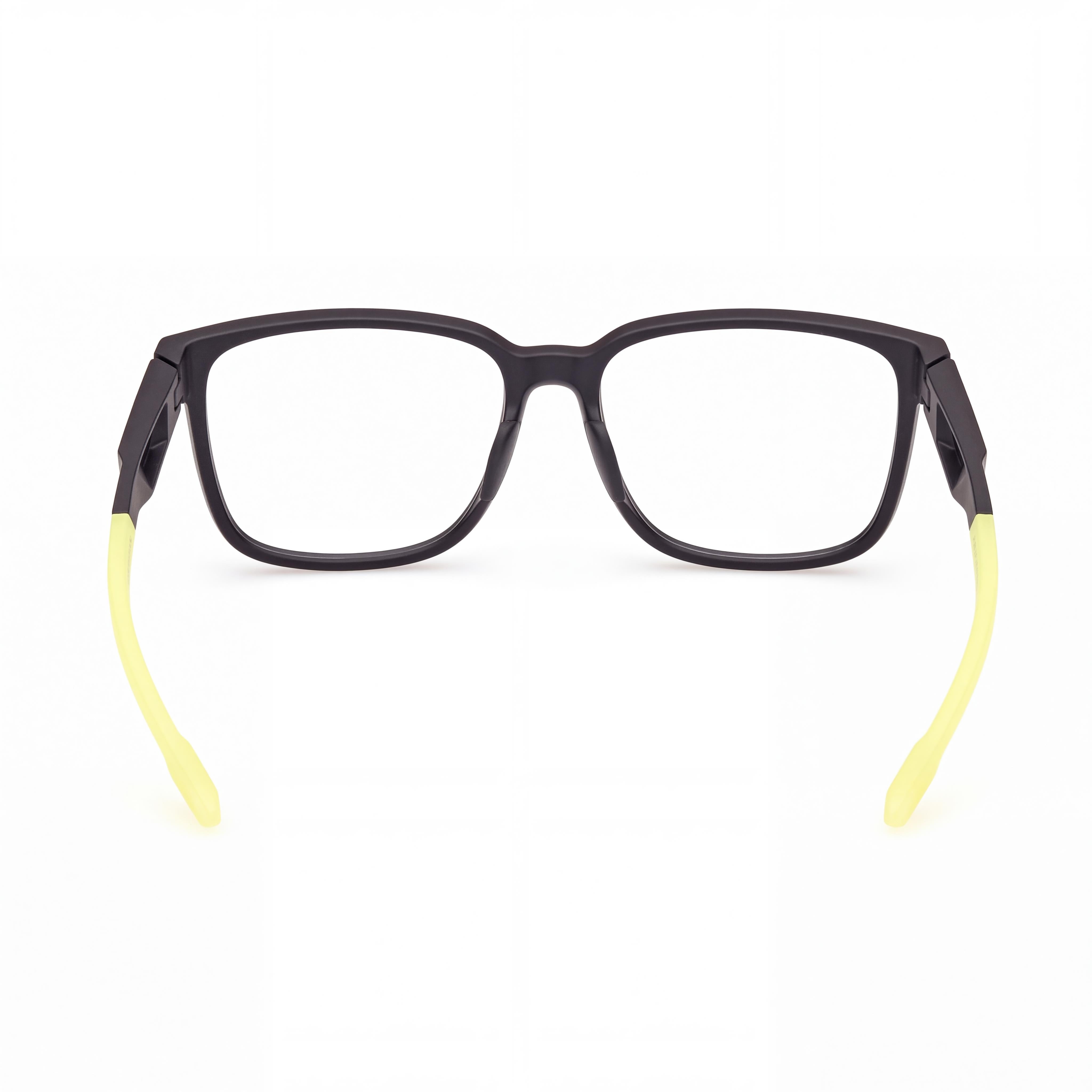 Gafas redondas deportivas adidas para hombre, montura de plástico negro mate, lentes transparentes, tamaño 55-14-145, Photo 4