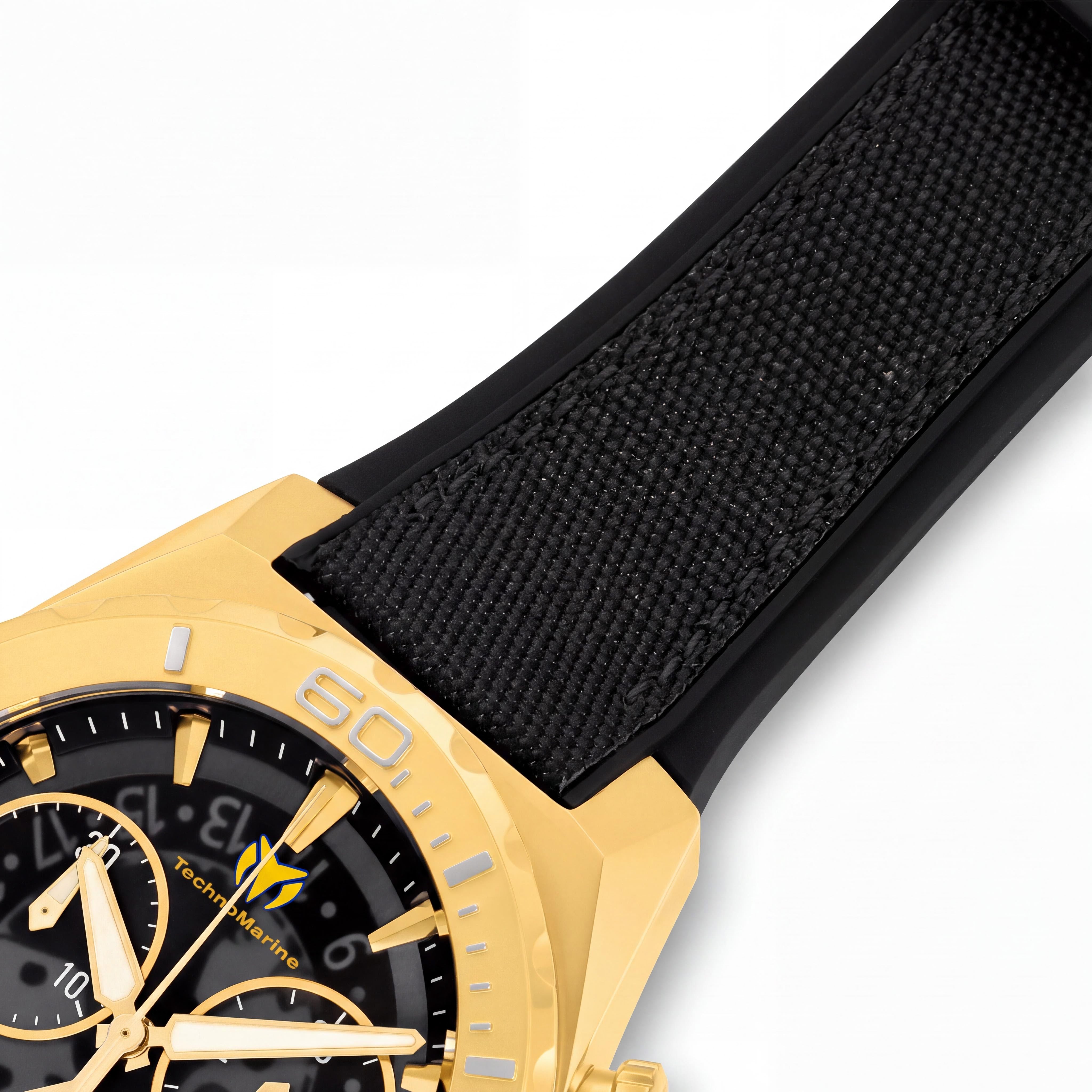 Reloj de Lujo Technomarine para Hombre Acero Inoxidable Tono Dorado Negro 48mm Brilla en la Oscuridad, Photo 3
