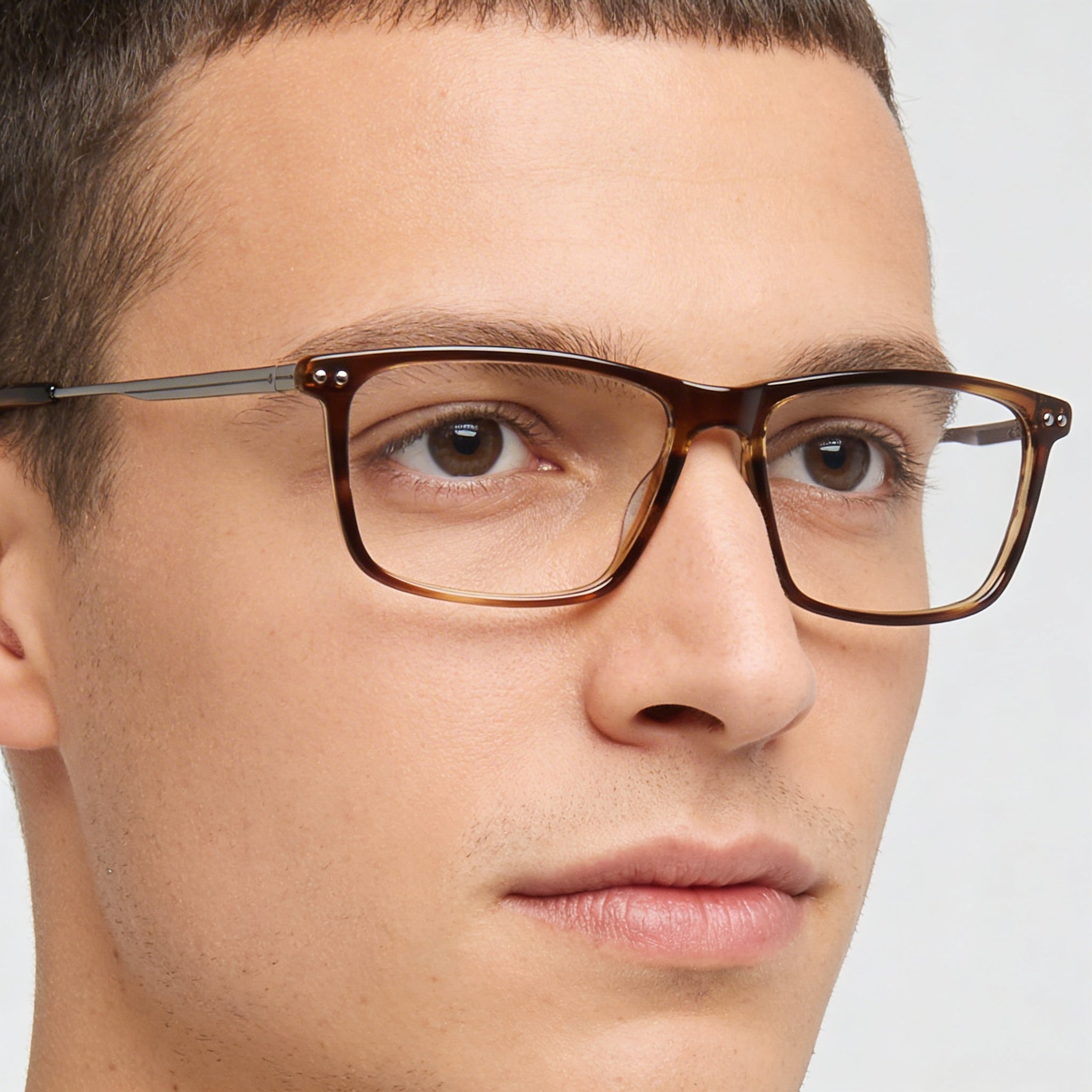 Pierre Cardin Men's P.C. 6247 Modern Acetate Frame Eyeglasses, Brown Horn, 57mm Lens Width, Photo 3