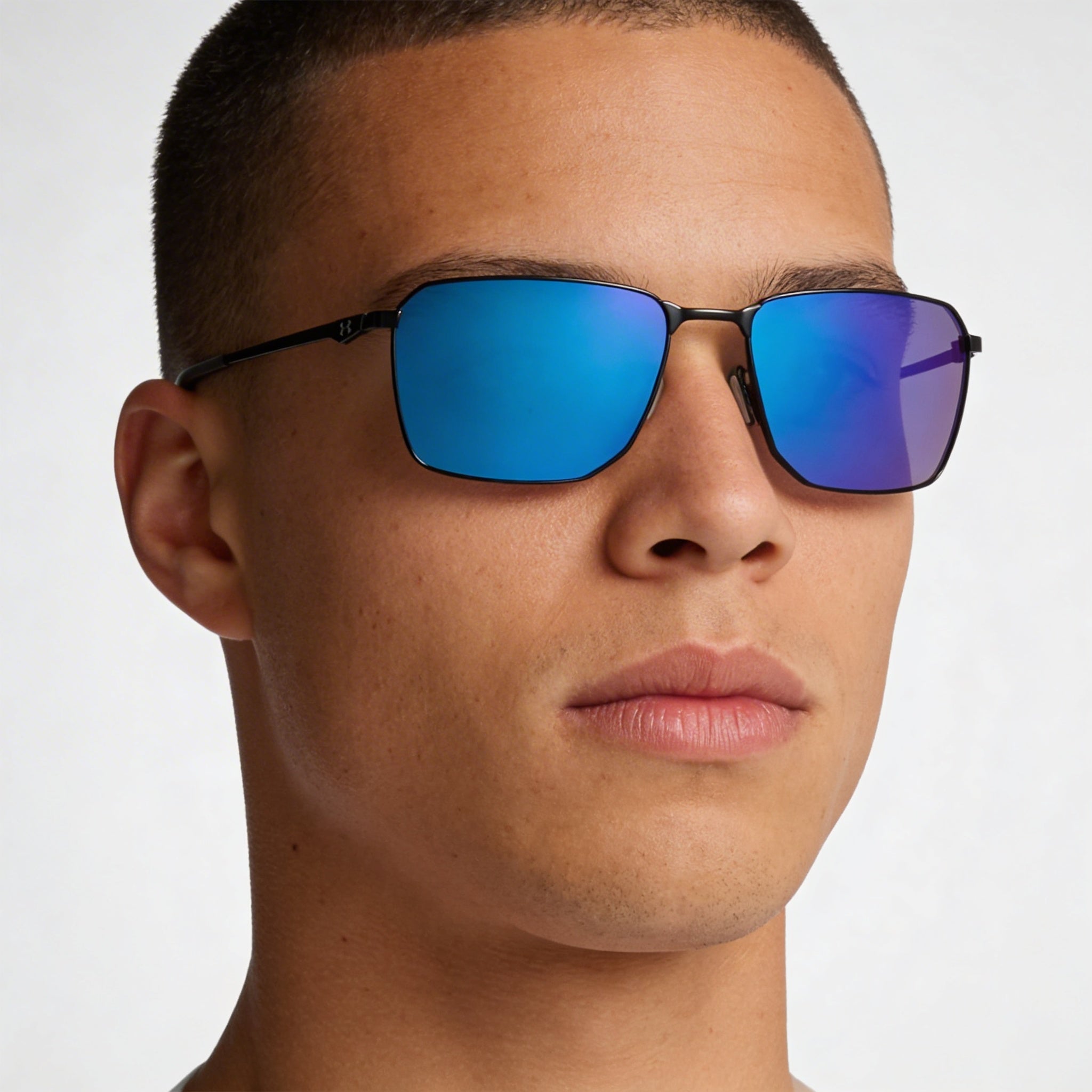 Under Armour Ua Scepter 2/G Unisex de acero inoxidable, negro, azul, con espejo múltiple, no polarizado, con protección UV, gafas de sol de 58 mm, Photo 4
