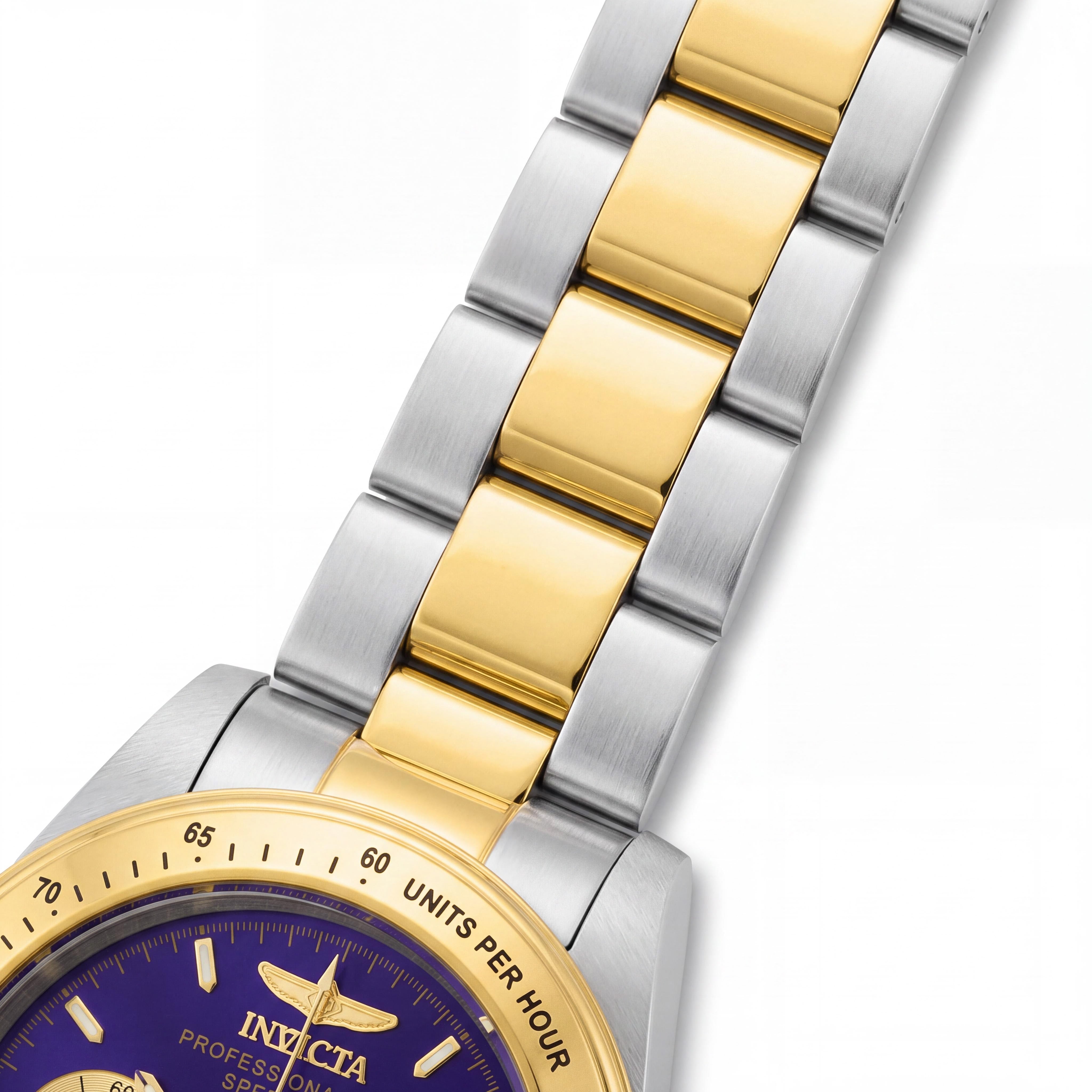 Invicta Bracelet Men's Two-Tone Stainless Steel Blue Dial Chronograph Date GMT Watch 39mm, Photo 3