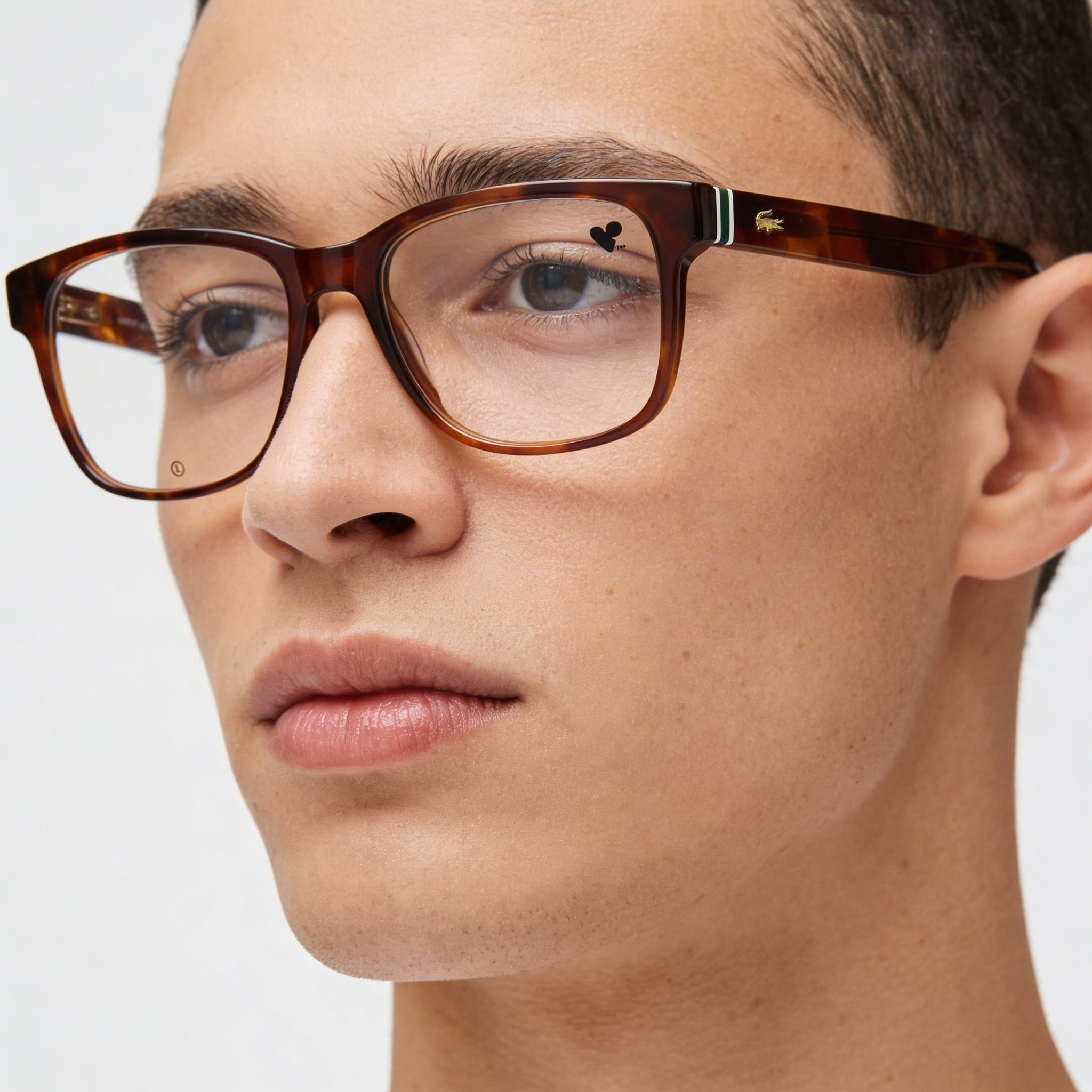 Gafas de sol Lacoste con montura de metal moderna para hombre y mujer en Havana Blonde, ancho de lente 54 mm, Photo 5