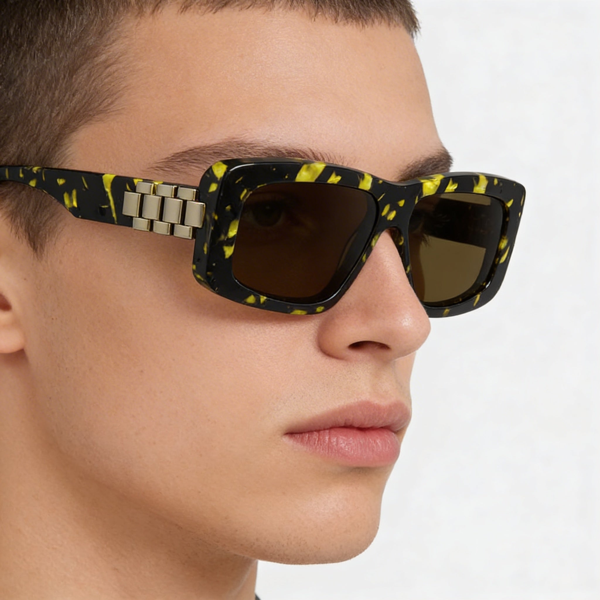 Victoria Beckham Vb669s Gafas de Sol Rectangulares Modificadas de Plástico Havana Negro Amarillo Unisex con Lentes de Policarbonato de 55mm, Photo 4