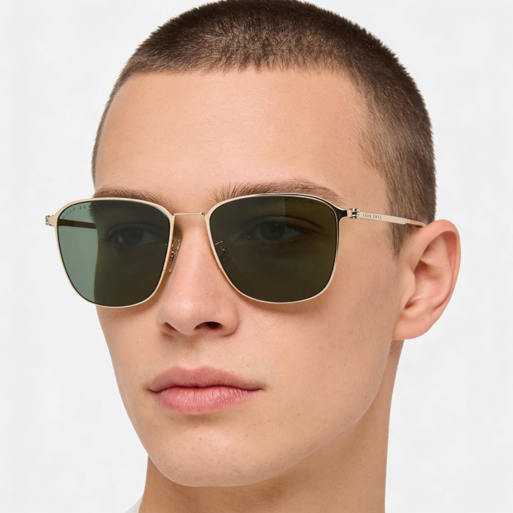 Hugo Boss Boss 1405/F/Sk Unisex Stainless Steel Matte Ruthenium Grey Frame, White Multilayer Lenses, UV Protected 59mm, Photo 3