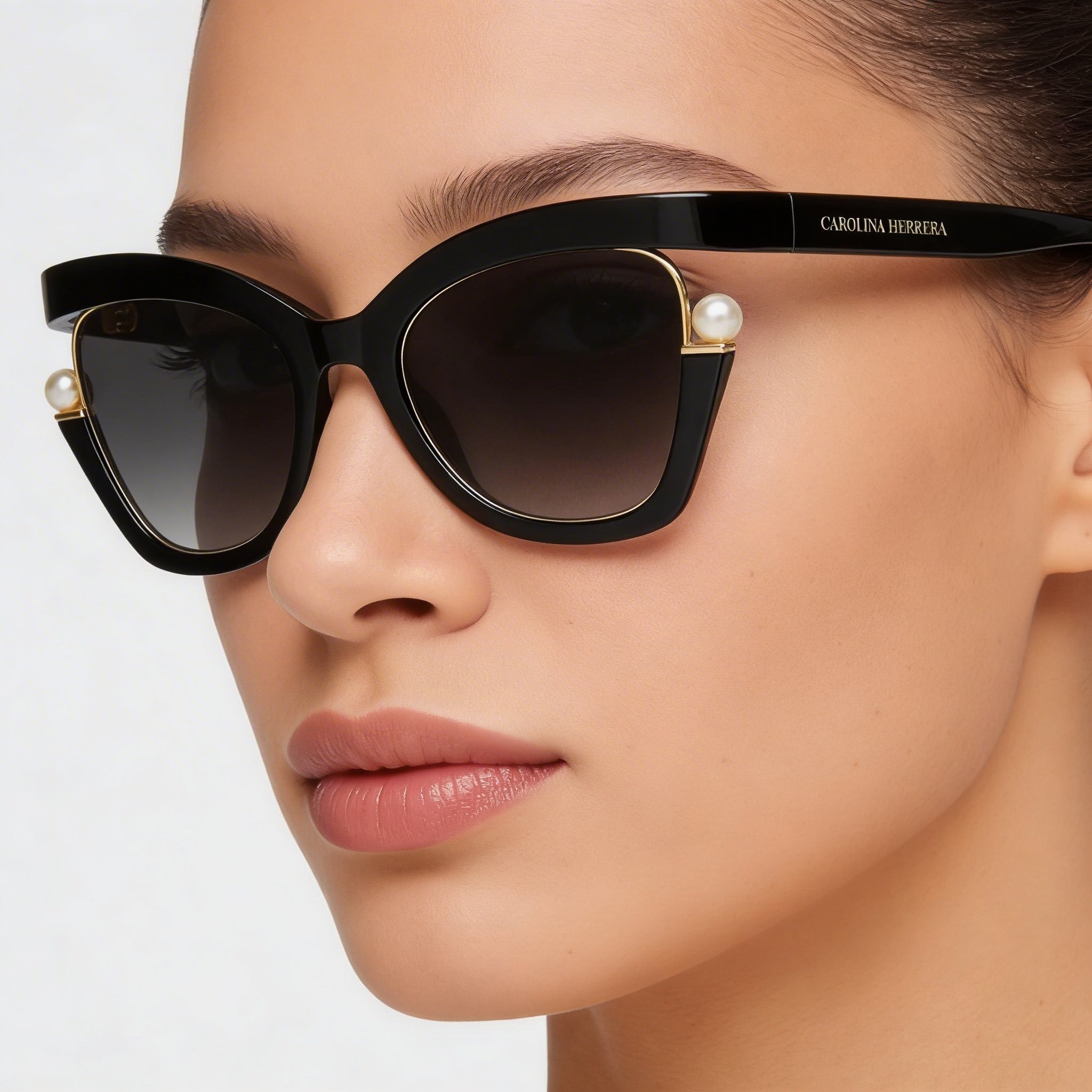 Carolina Herrera Ch 0002/S Women's Black Cat Eye Polyamide UV Protected Sunglasses 53mm, Photo 5