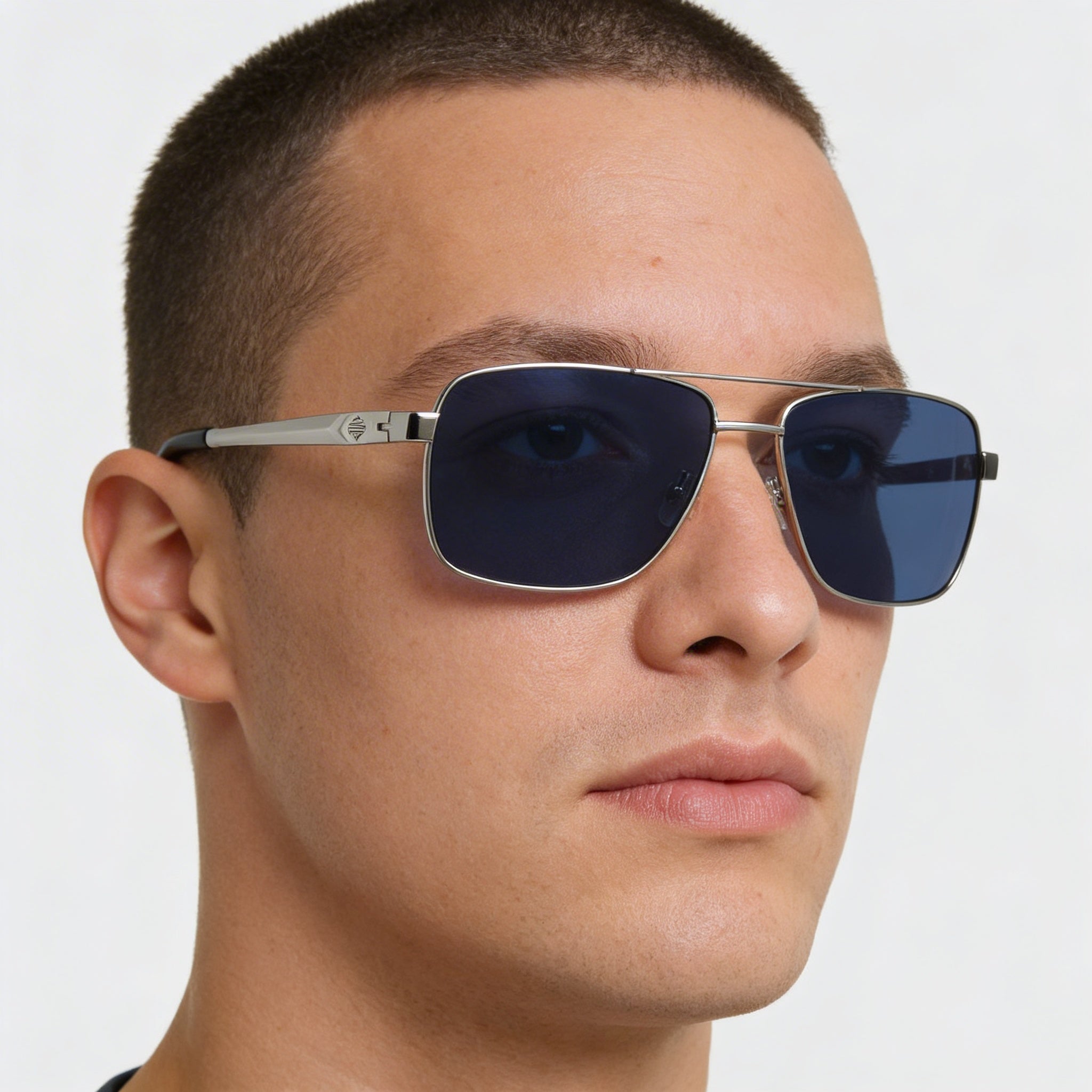 Gafas de sol metálicas Harley-Davidson Hd0932x para hombre, montura brillante de peltre oscuro, lentes azules con protección UV, 59-16-145, Photo 4