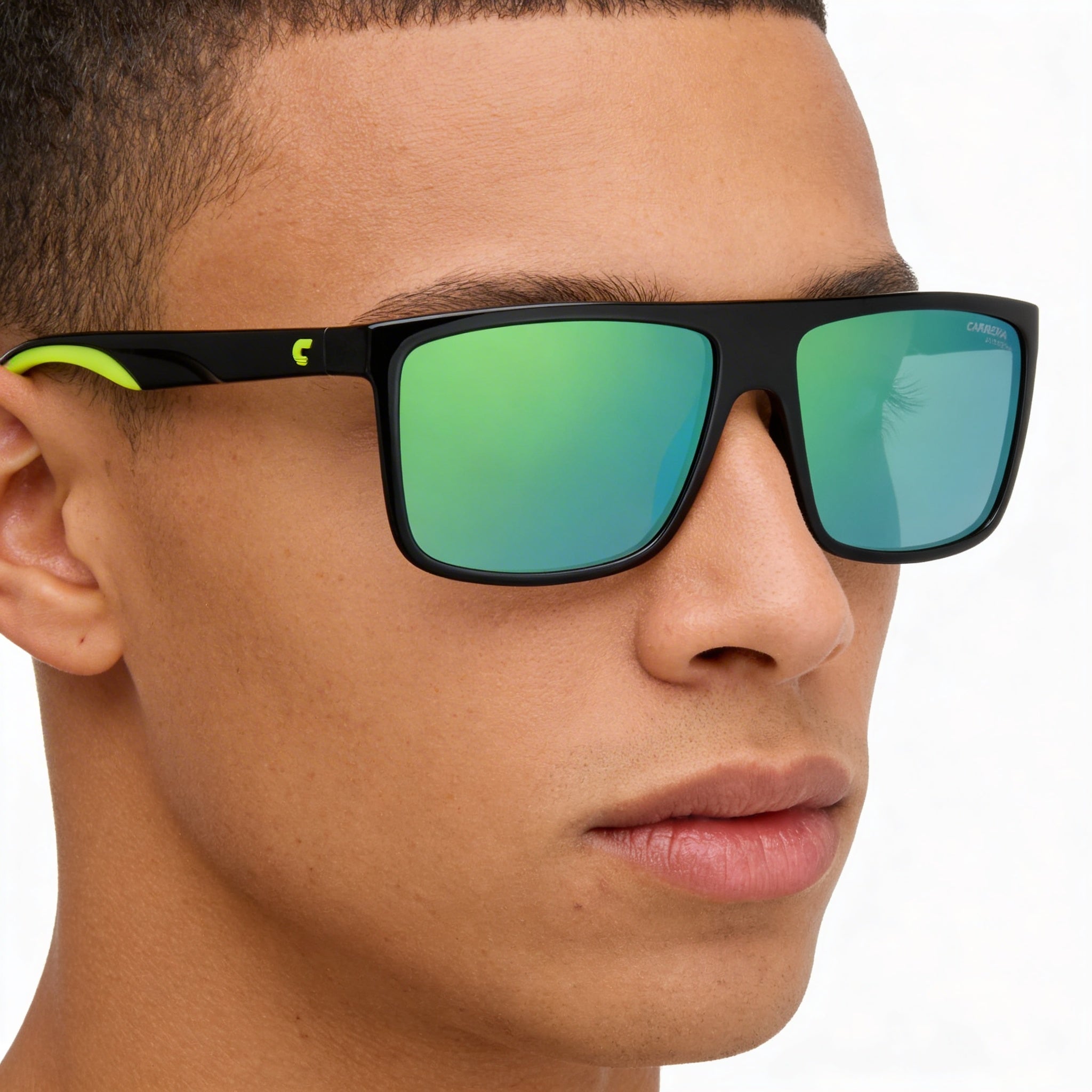 Carrera Classic Men's Polyamide Rectangle Sunglasses Black Green UV Protection Non-Polarized 58-16-145, Photo 5