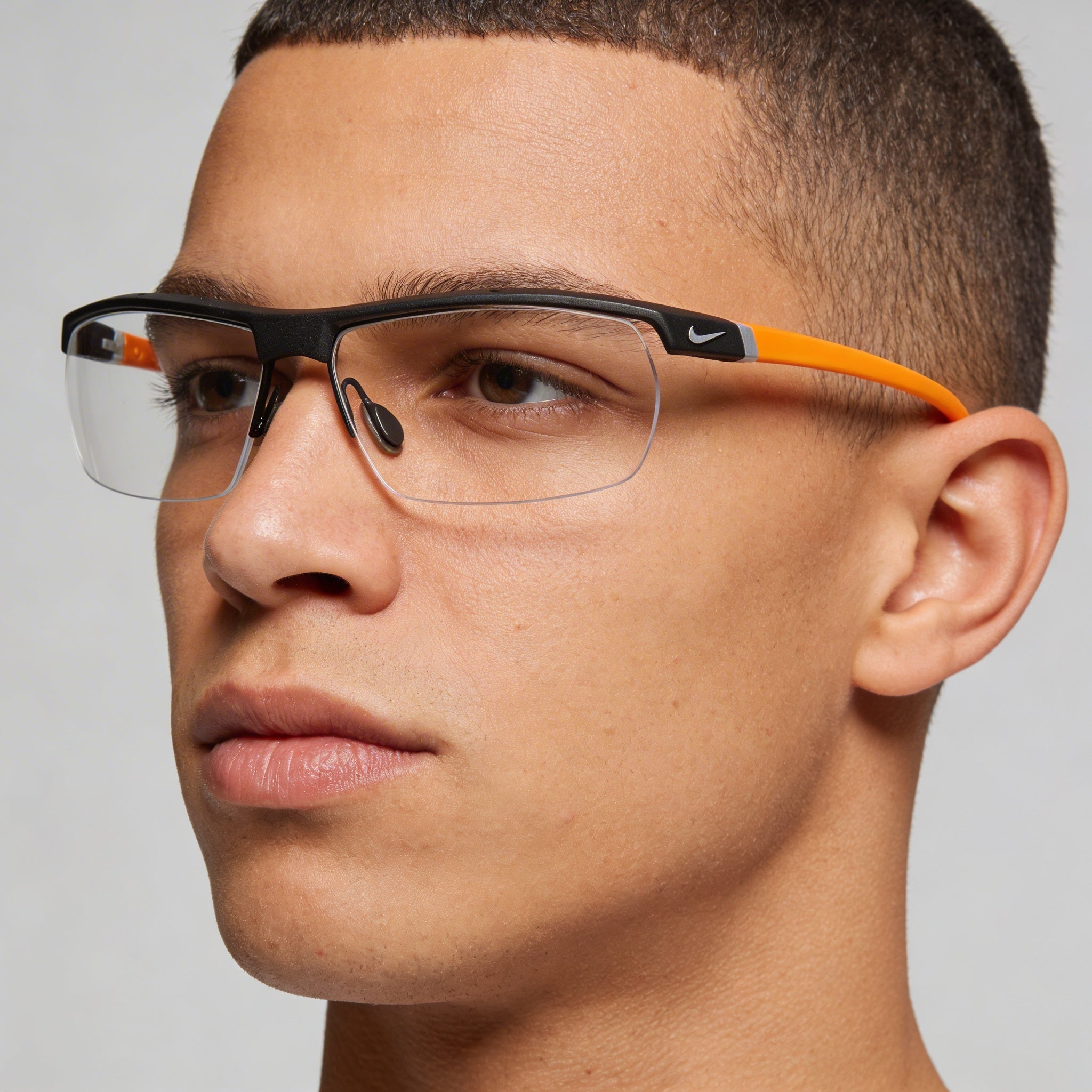Nike 7071/2 Men's Dark Grey/Orange Plastic Prescription Ready Optical Eyeglasses, Lens Width 57, Photo 5