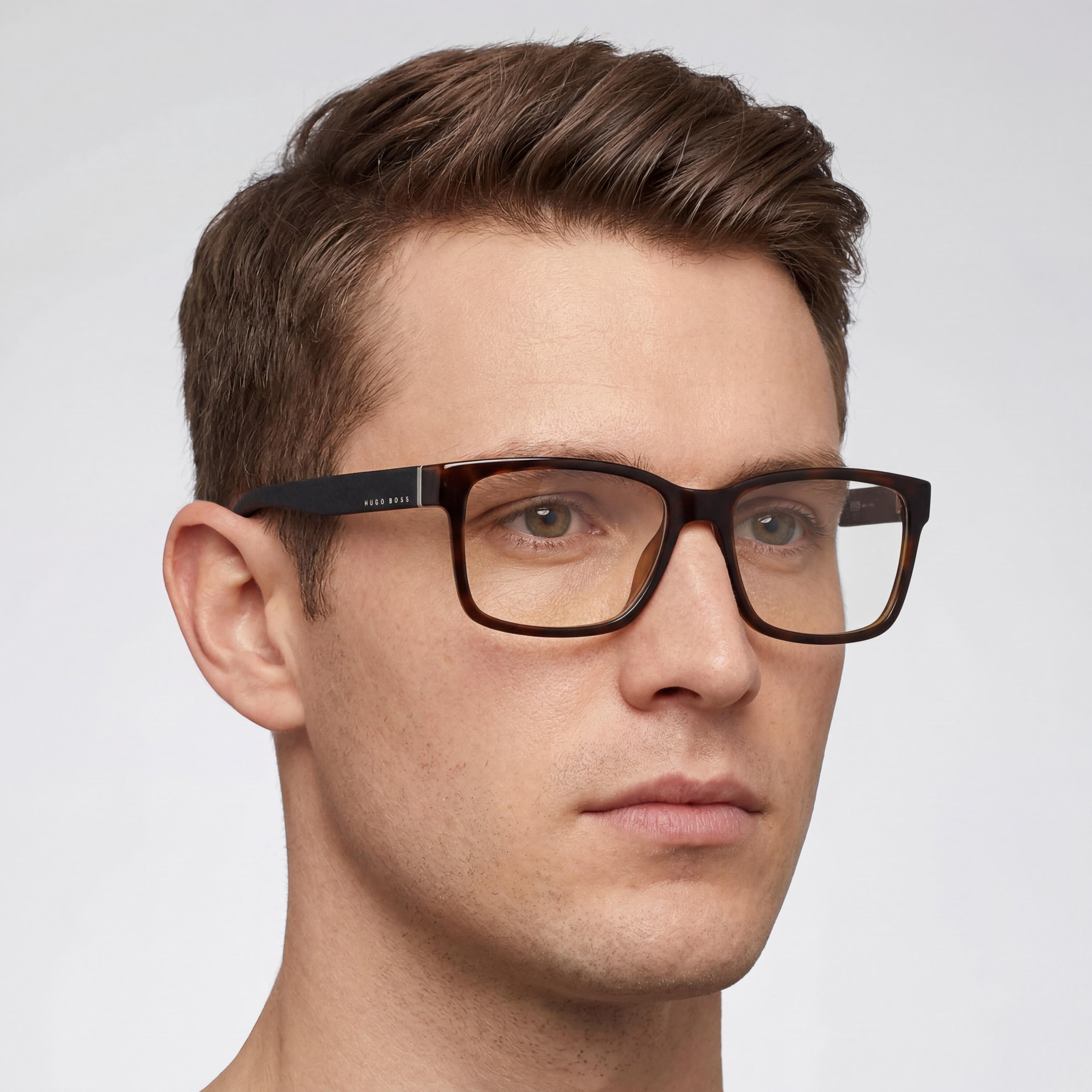Gafas Hugo Boss Modern Unisex, Plástico Havana Negro Plateado, Sin Cristales Havana Negro, 55-17, Photo 4