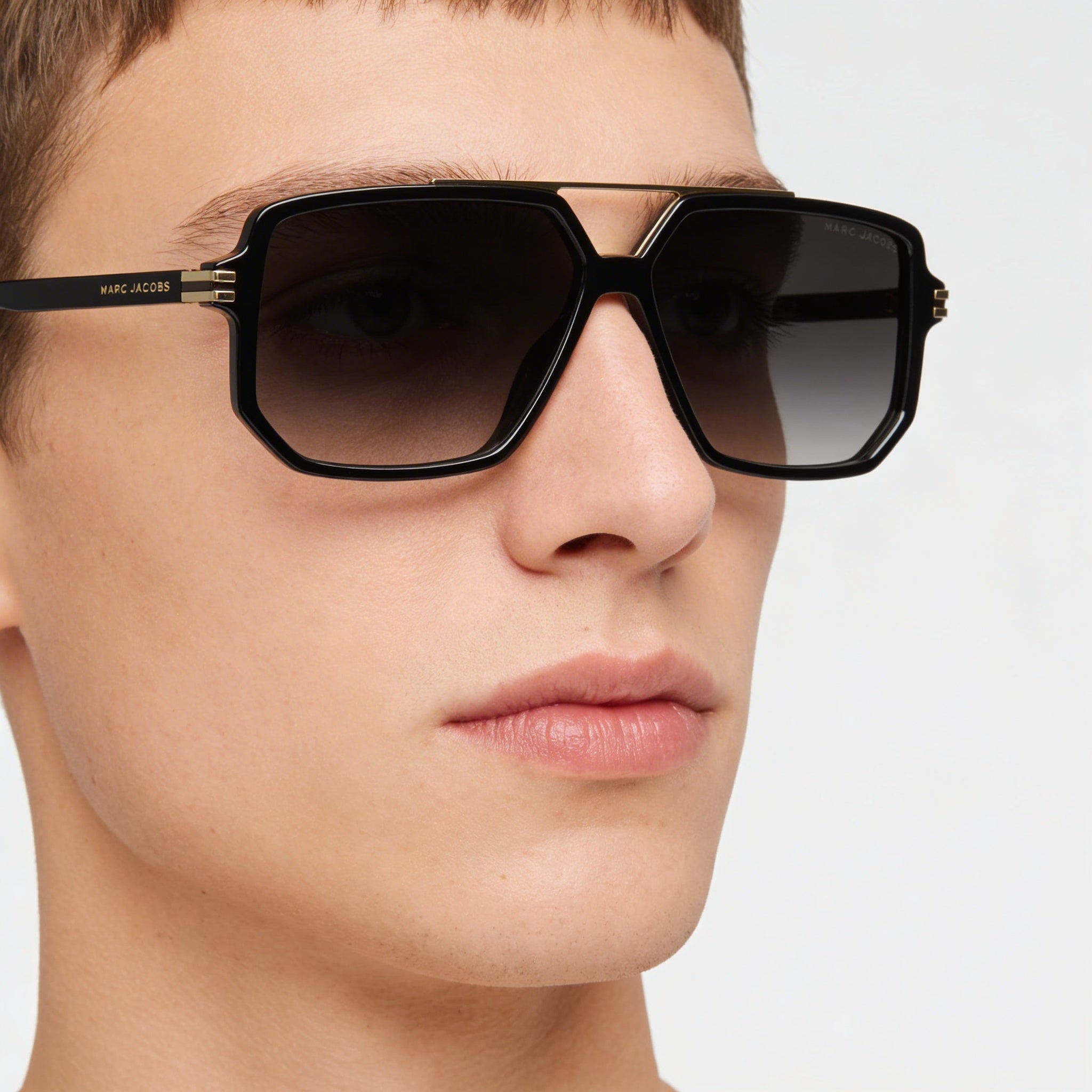 Gafas de sol Marc Jacobs MARC 417/S unisex de acetato negro Navigator gris oscuro degradado de 58 mm, Photo 3