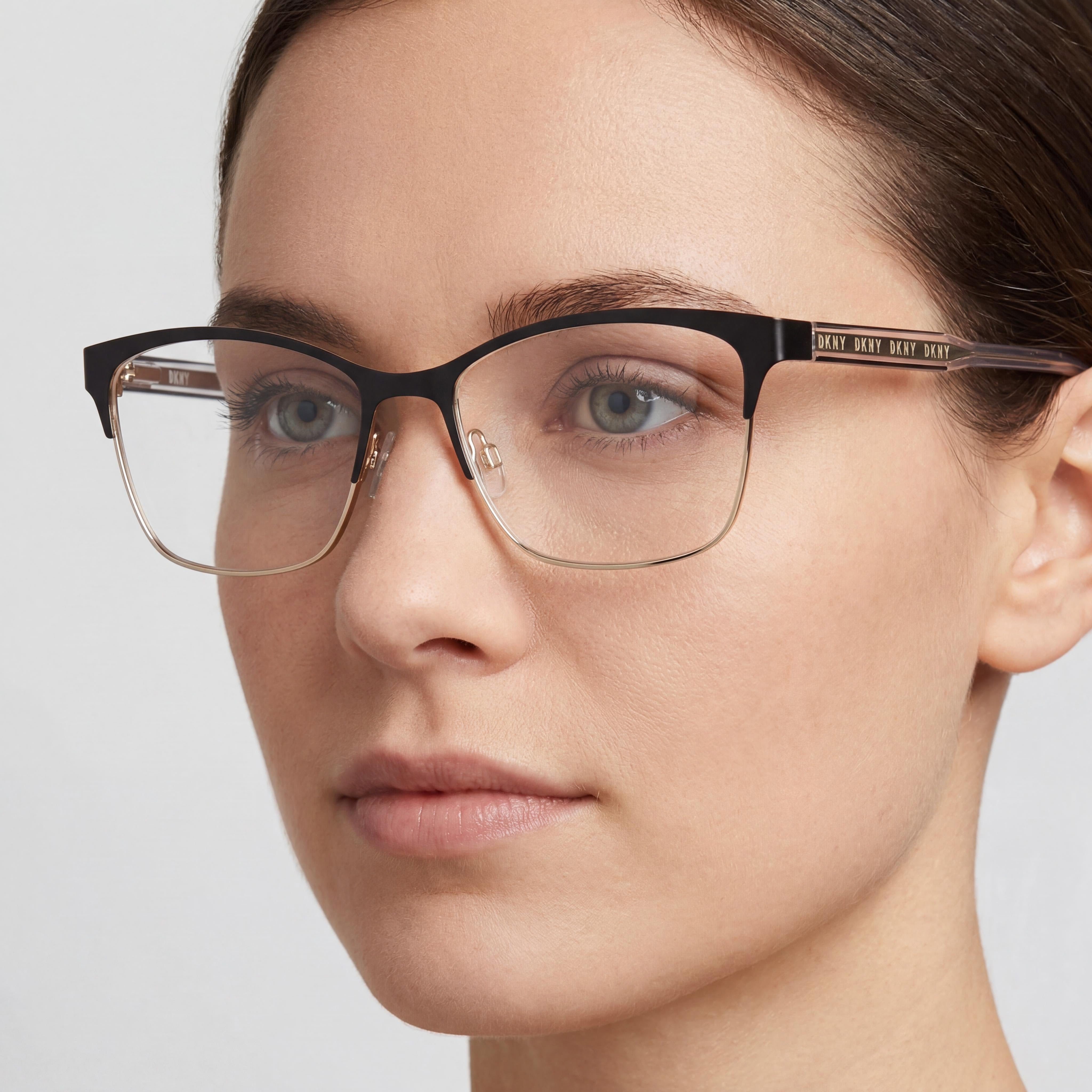 DKNY Dk3008 Women's Black Gold Acetate Frame Eyeglasses with Non-Polarized Polycarbonate Lenses 53mm, Photo 4