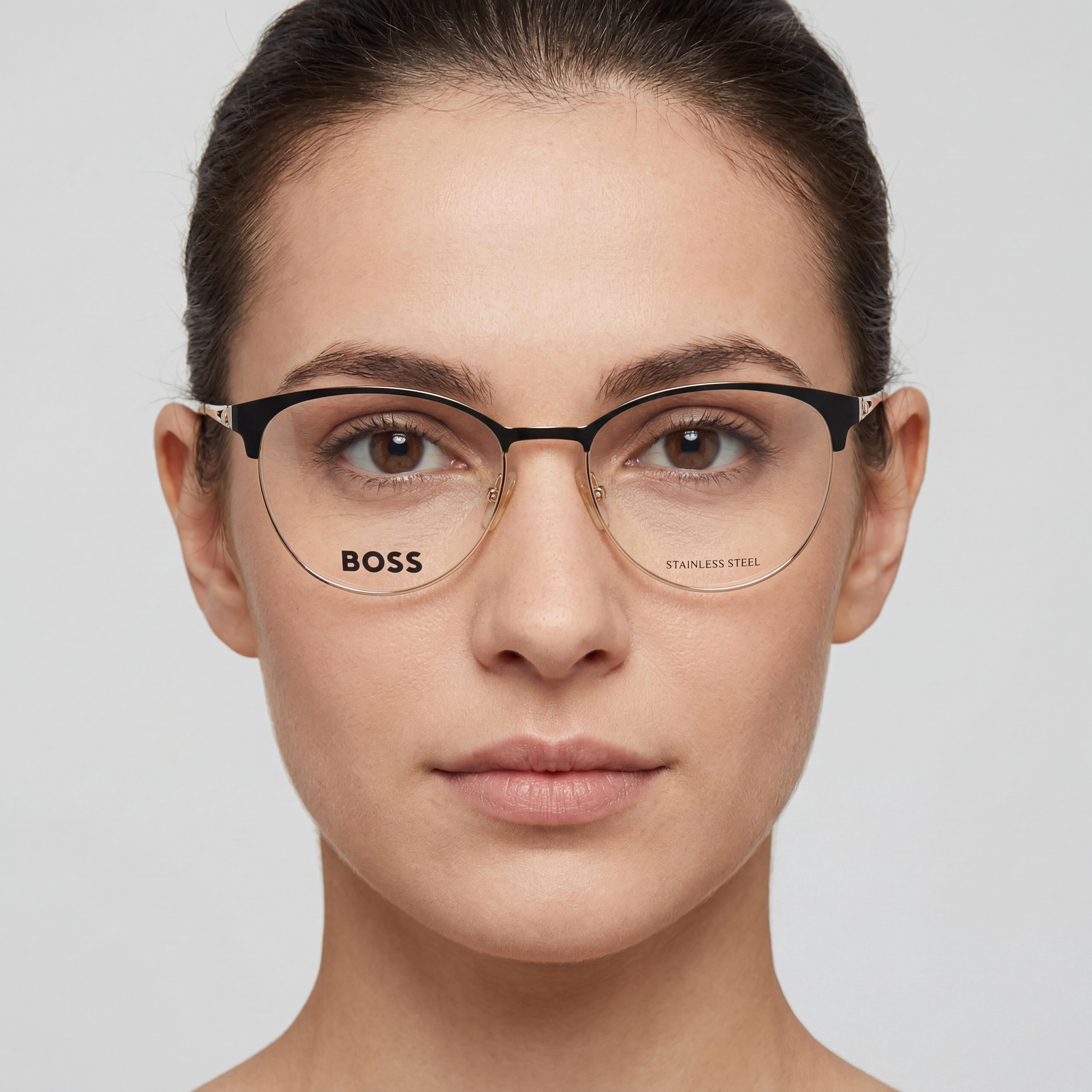 Hugo Boss Modern Unisex Sunglasses with Gold Green Alloy Steel Frame and Gold Green Polycarbonate Lenses 52mm, Photo 4