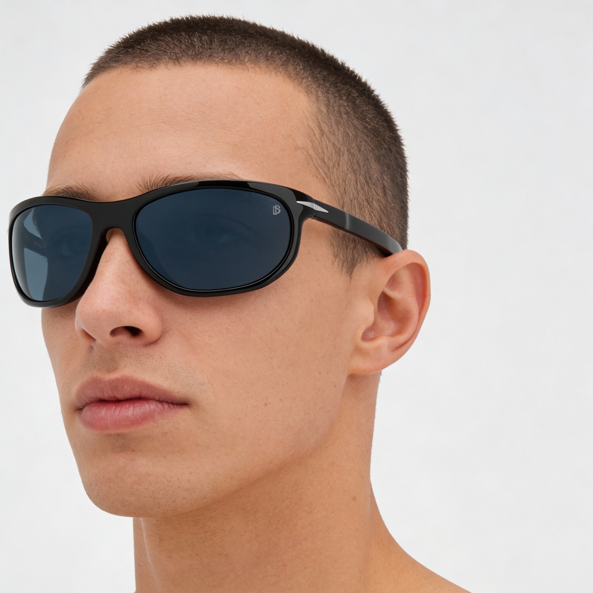 Gafas de sol David Beckham DB 7117/S para hombre, montura de acero inoxidable negra, azules, sin polarizar, con protección UV, 64 mm, Photo 4