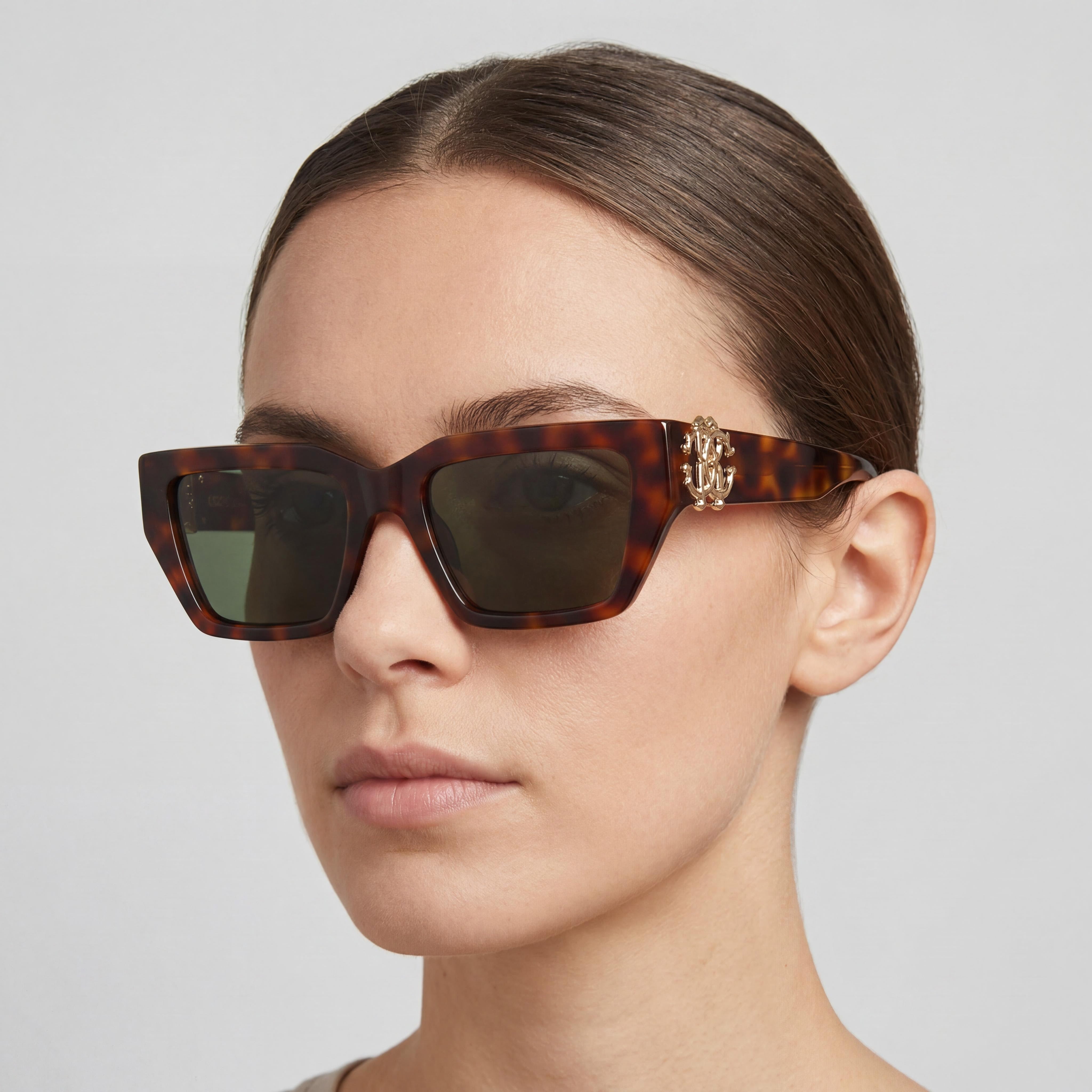 Gafas de Sol Just Cavalli Modern de Acetato Negro Brillante para Mujer con Degradado Bianco Neve Lucido Protección UV 53mm, Photo 5
