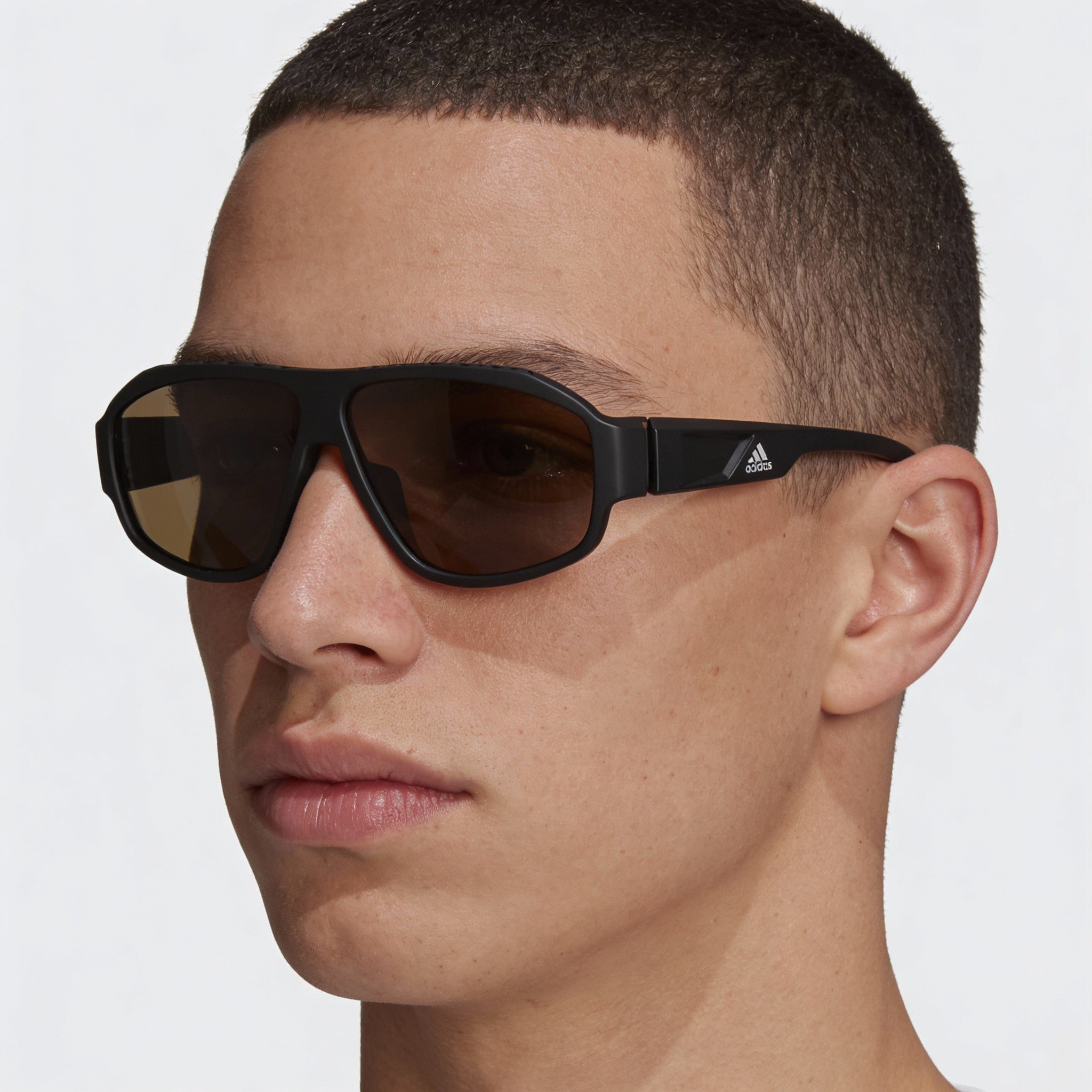 adidas Contemporary Unisex Matte Black Plastic Brown Polarized UV Protection Sporty Sunglasses 62mm, Photo 5