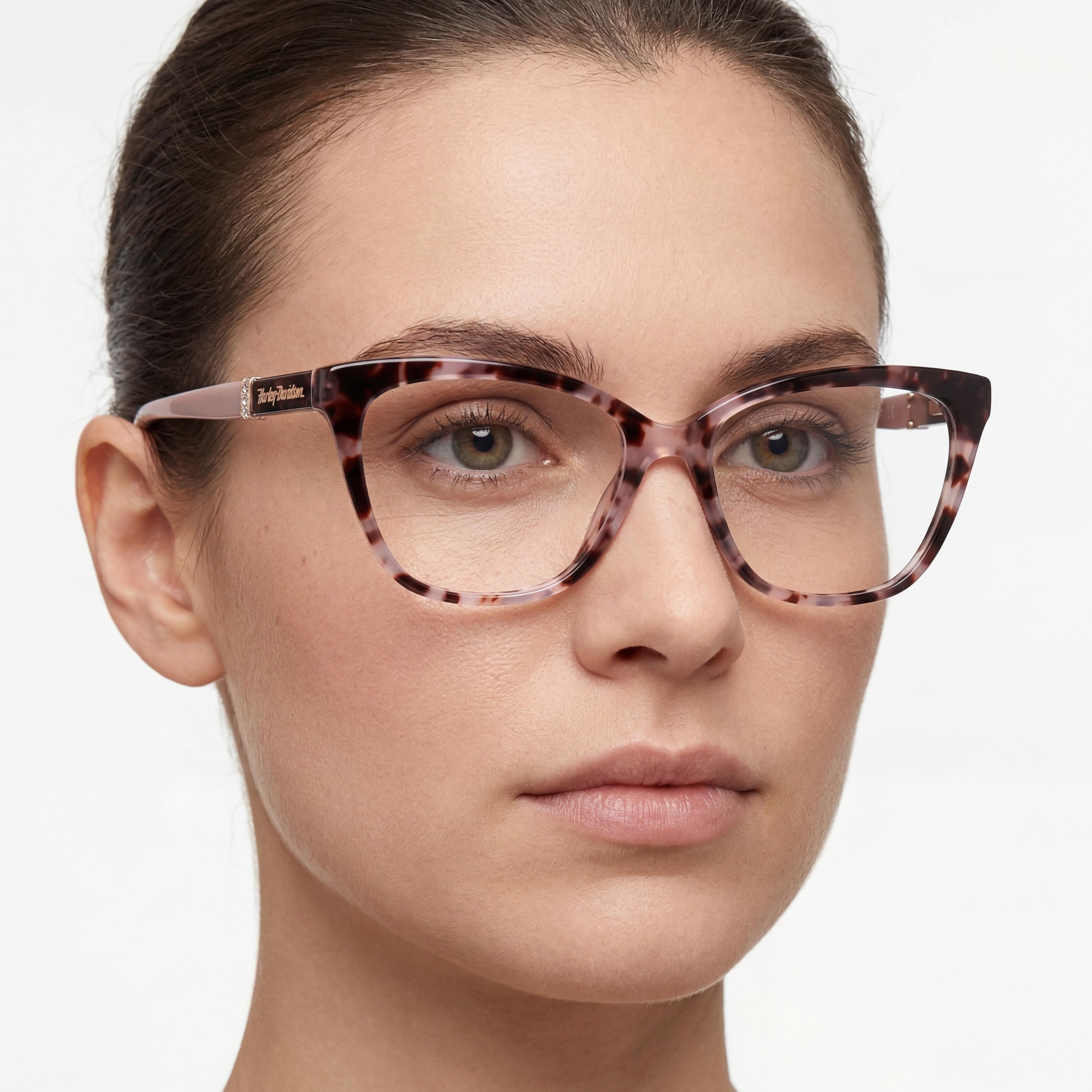 Gafas Harley-Davidson Hd50059 para mujer, armazón de plástico rosa mate Habana, lentes de 54 mm de ancho, Photo 5