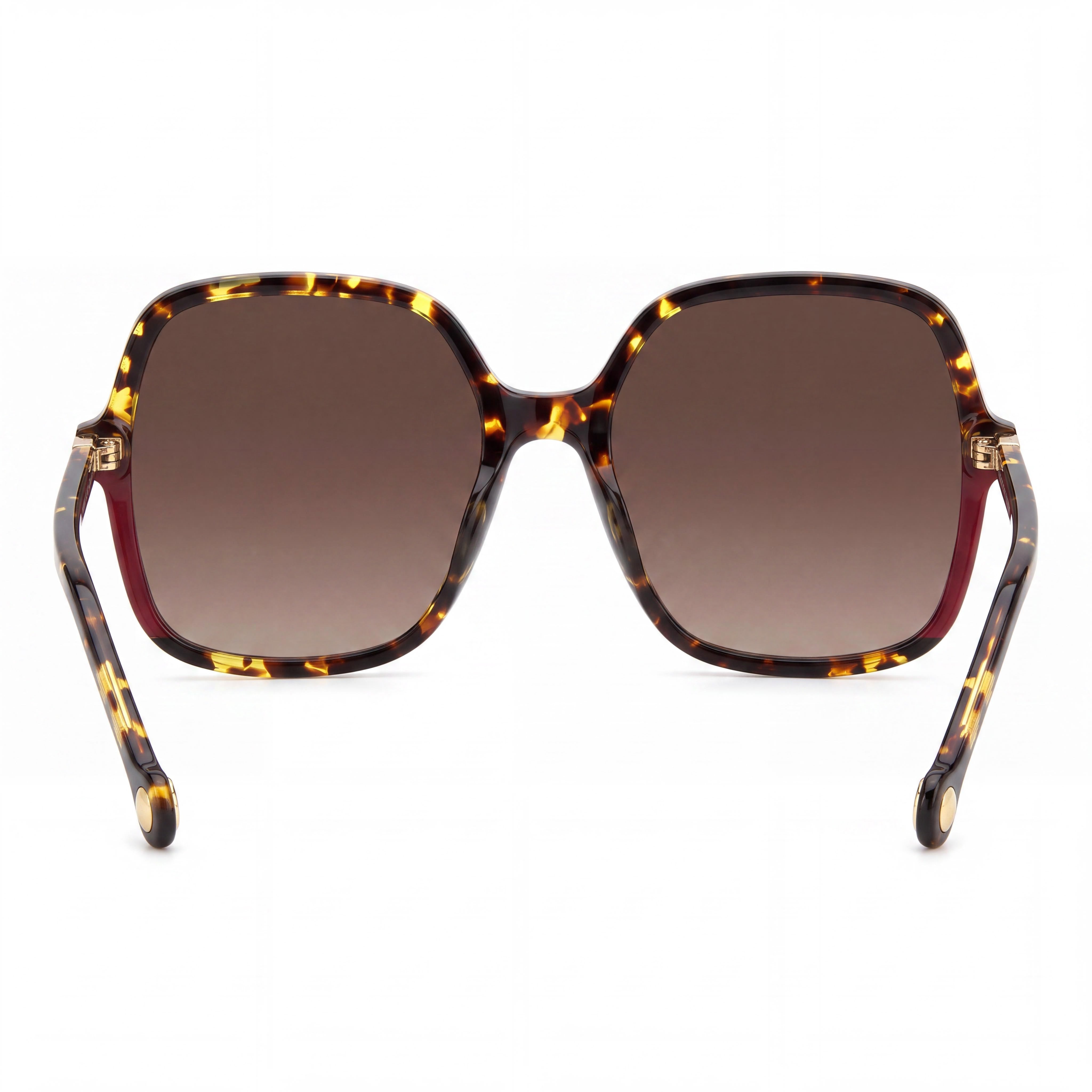 Gafas de sol Carolina Herrera Modern para mujer, con montura de acetato ligero Havana roja y lentes marrones degradadas de 56 mm, Photo 4