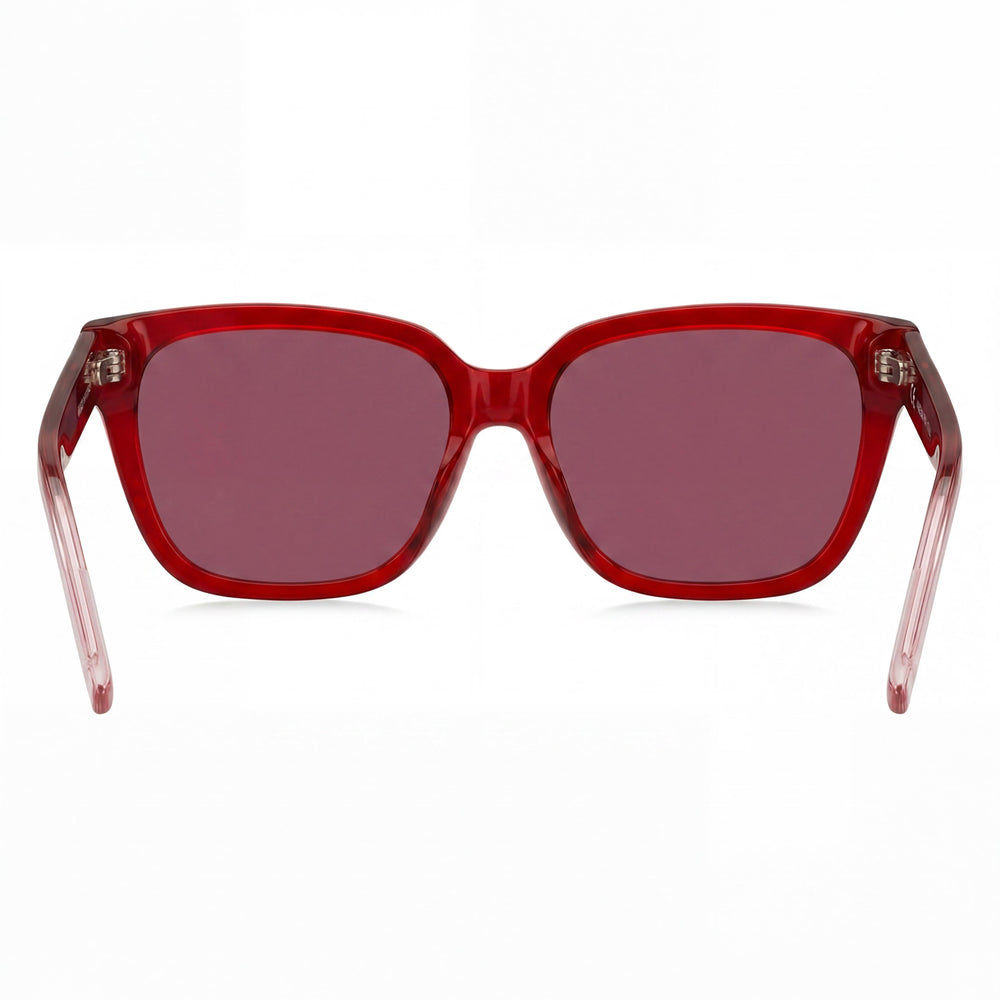 Gafas de sol de acetato para mujer HUGO Contemporary en color rojo y rosa con lentes rojas no polarizadas de 56 mm