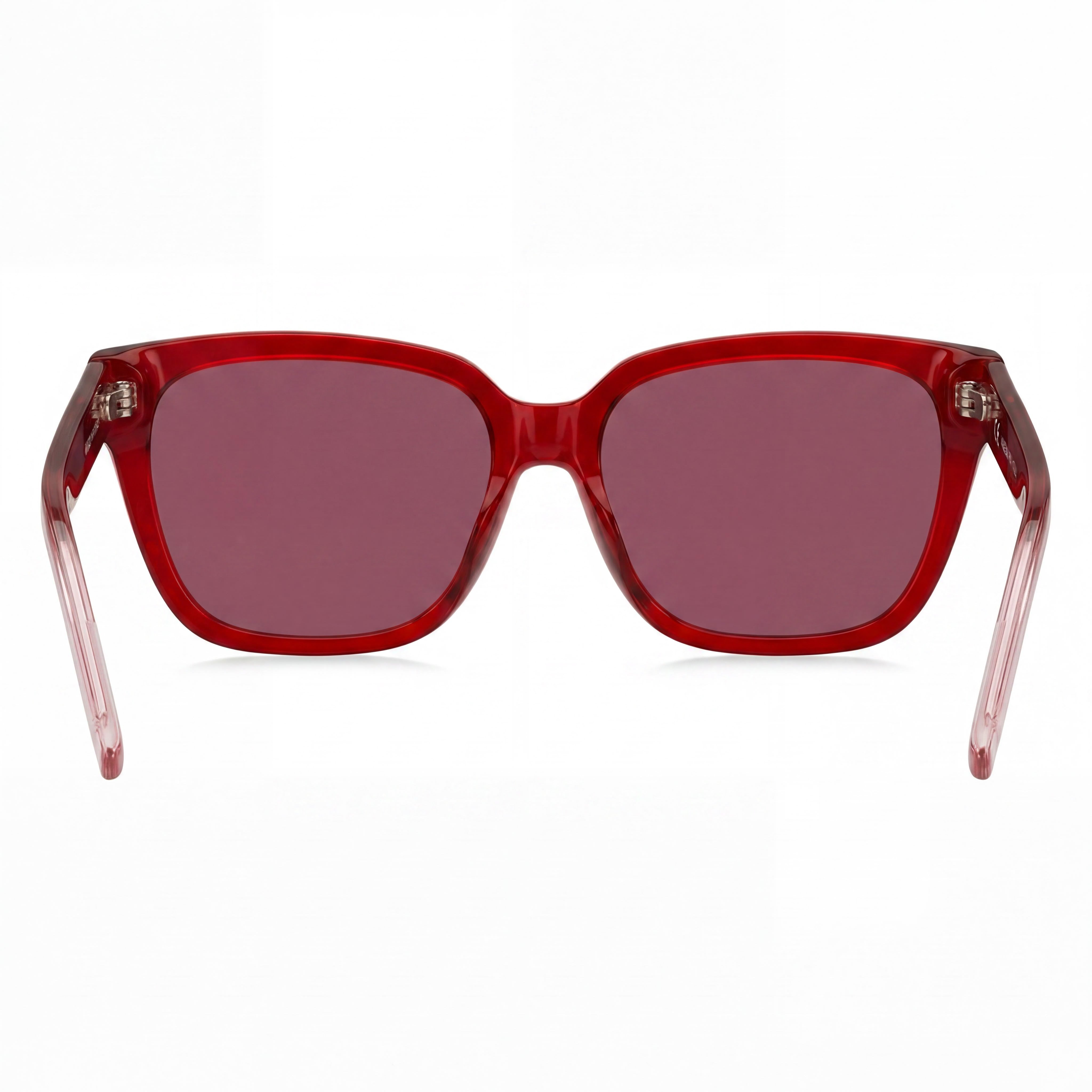 HUGO Contemporary Women's Acetate Frame Sunglasses in Red Pink with Non-Polarized Red Lenses 56mm, Photo 3