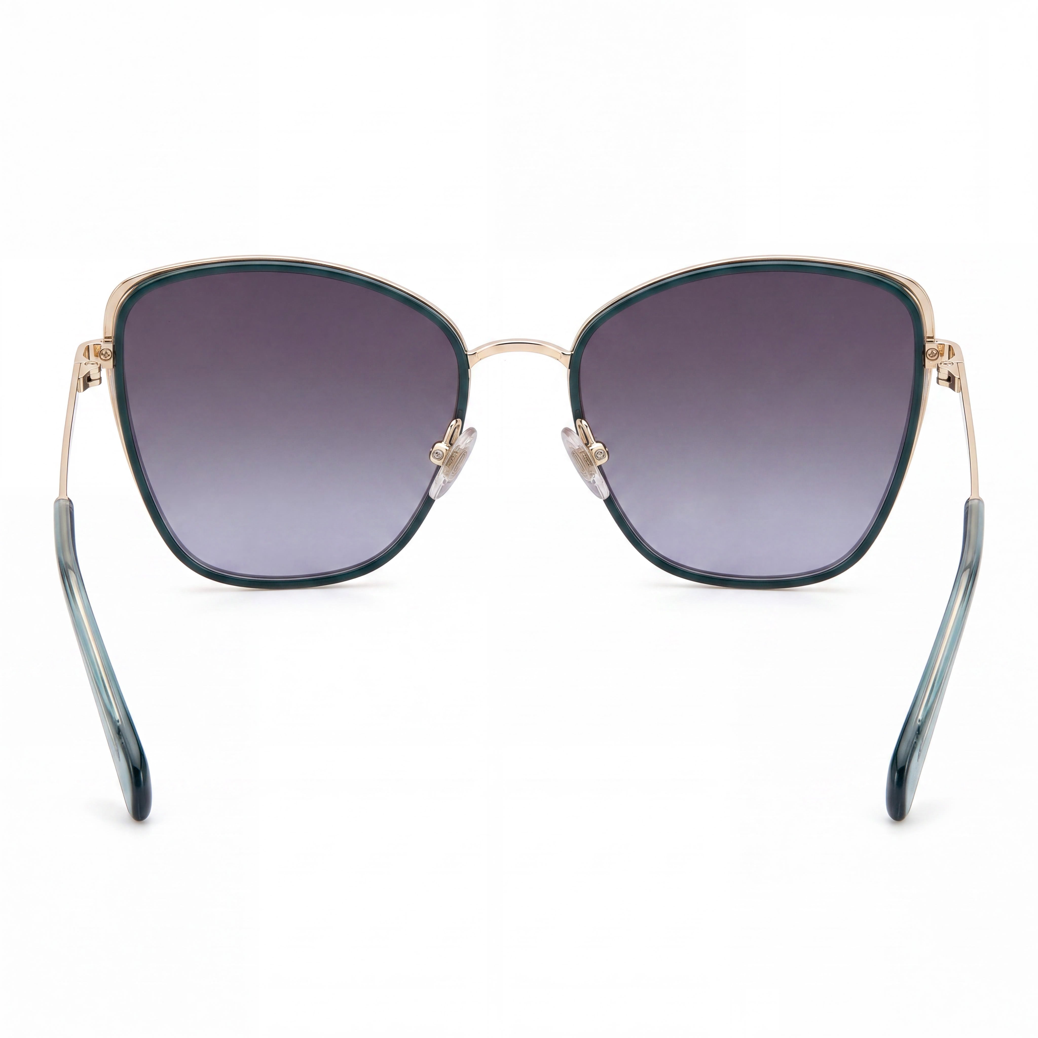 Fossil Retro/Vintage Women's Stainless Steel Green Dark Grey Frame Dark Grey Shaded UV Protected Sunglasses 56mm, Photo 3