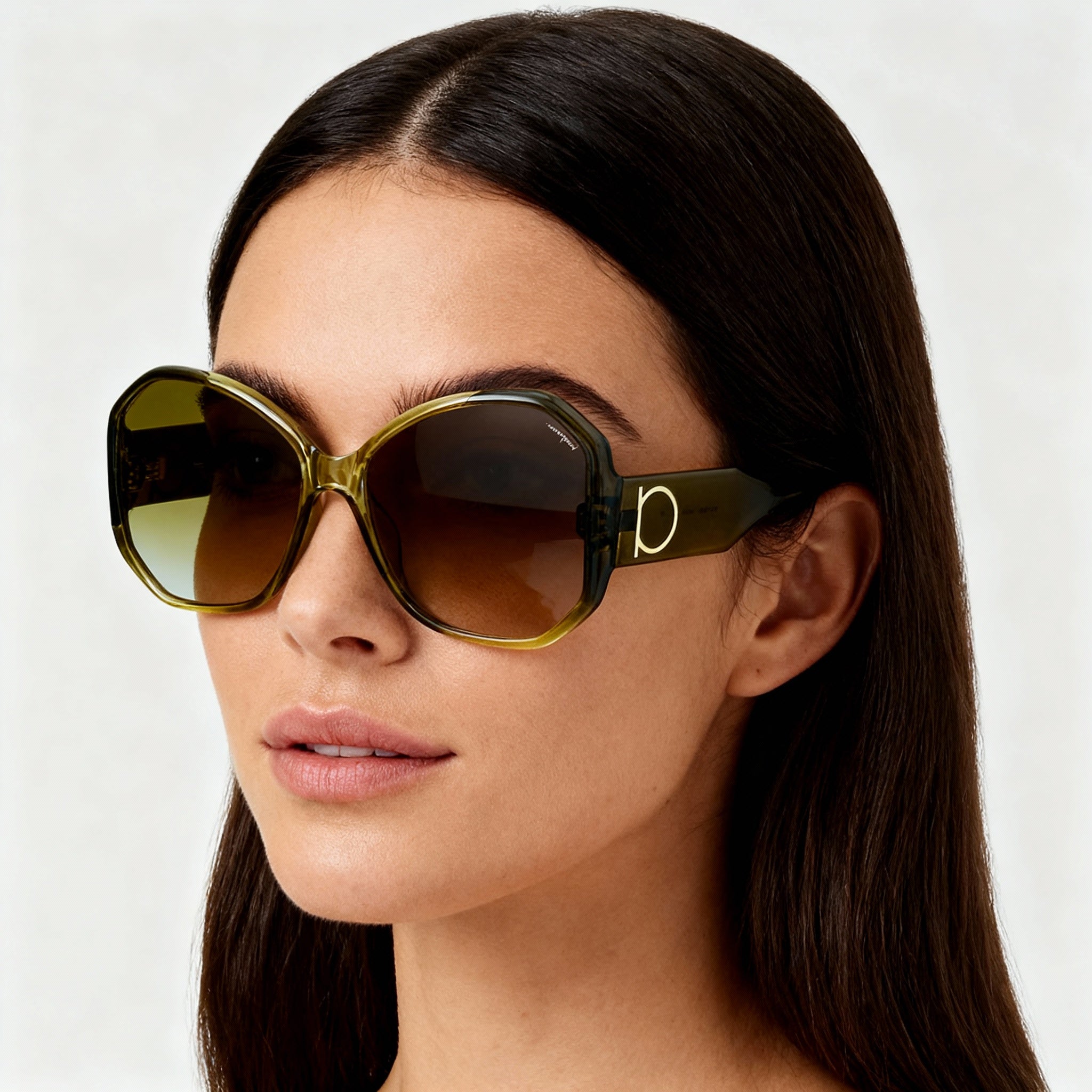 Salvatore Ferragamo Contemporary Women's Butterfly Sunglasses Khaki Brown Gradient Plastic Frame Gradient Brown Lens 61mm, Photo 4