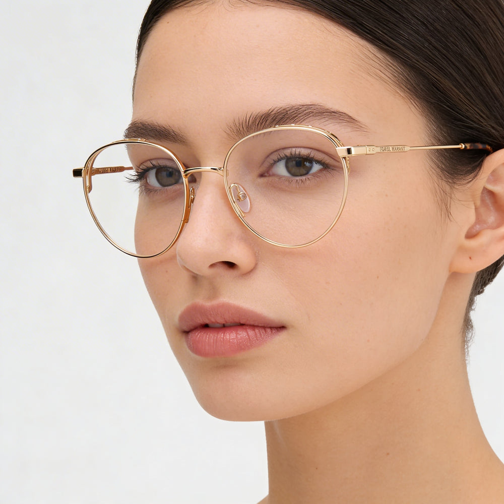 Isabel Marant Modern Women's Sunglasses featuring Rose Gold Alloy Steel Frame and Polycarbonate Lenses, 52mm Lens Width