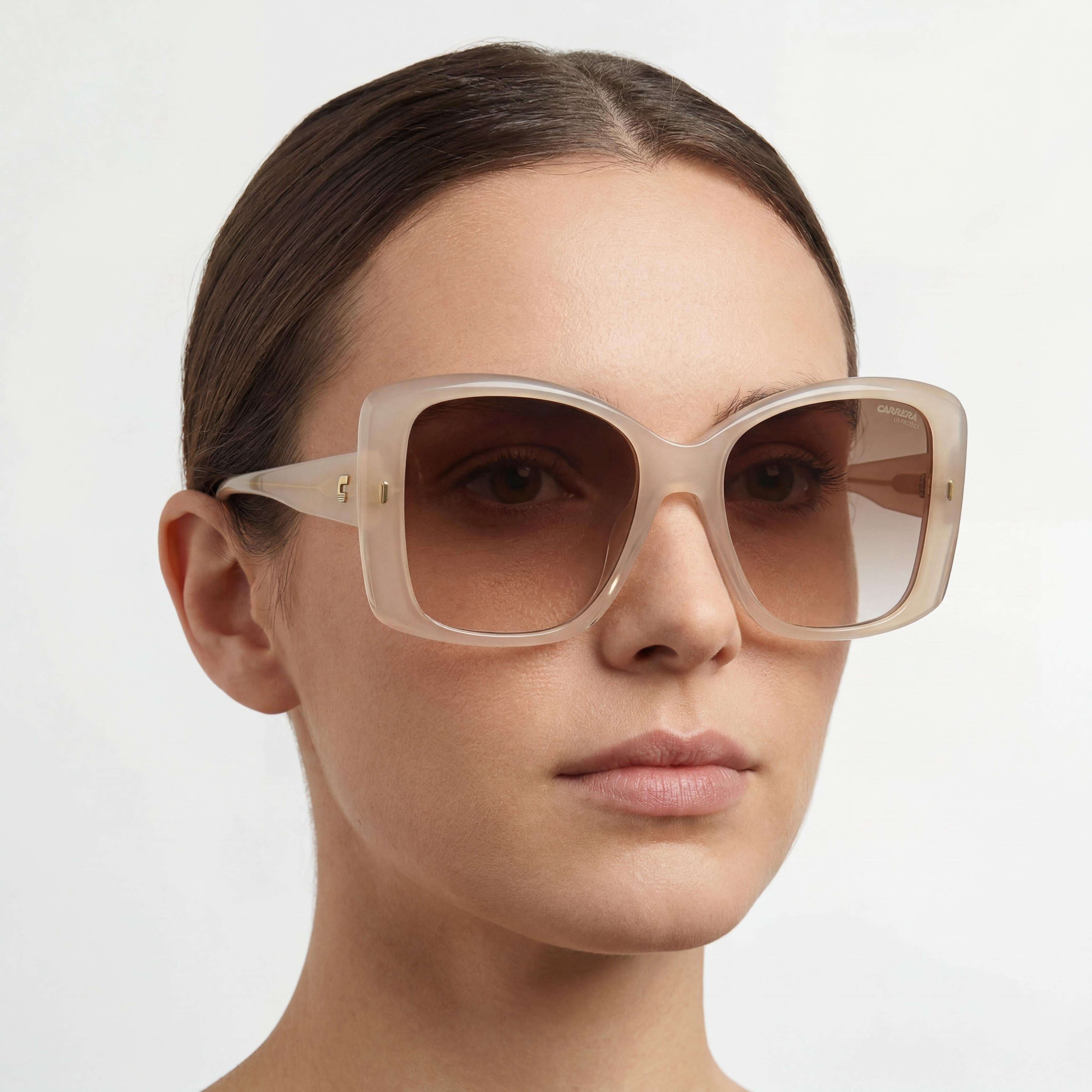 Carrera Women's Casual Ivory Plastic Frame Brown Shaded UV Protection Non-Polarized 56mm Sunglasses, Photo 5