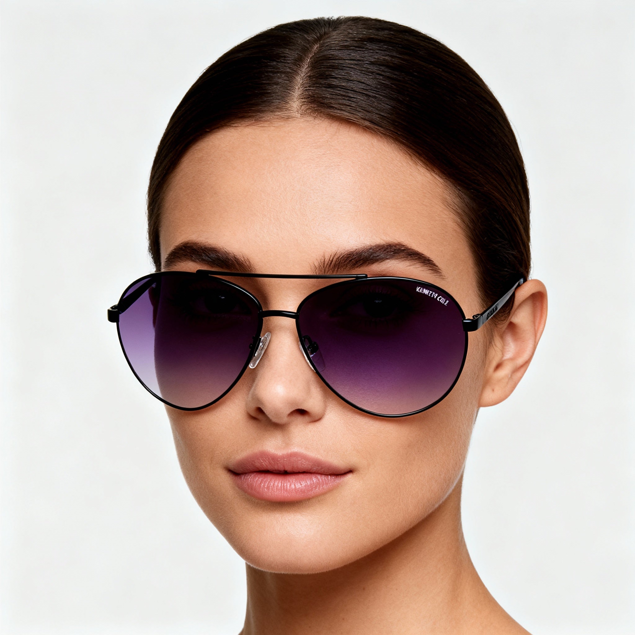 Kenneth Cole New York Women's Kc6302g Metal Sunglasses, Matte Black Frame, Brown Mirror Lenses, 63mm, Photo 4