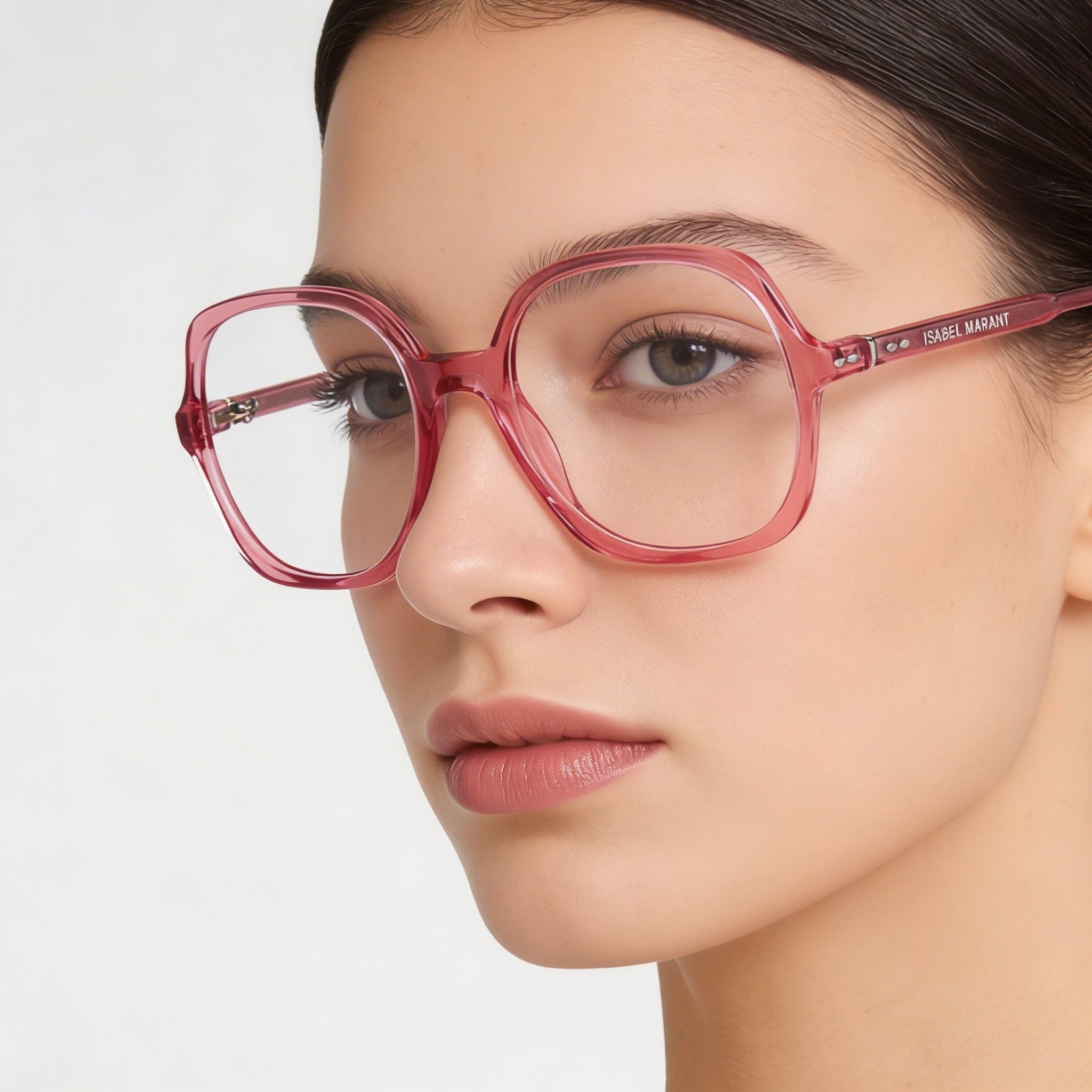 Isabel Marant Feminine Women's Transparent Pink Acetate Frame Sunglasses with Pink Polycarbonate Lenses, 54mm, Photo 4