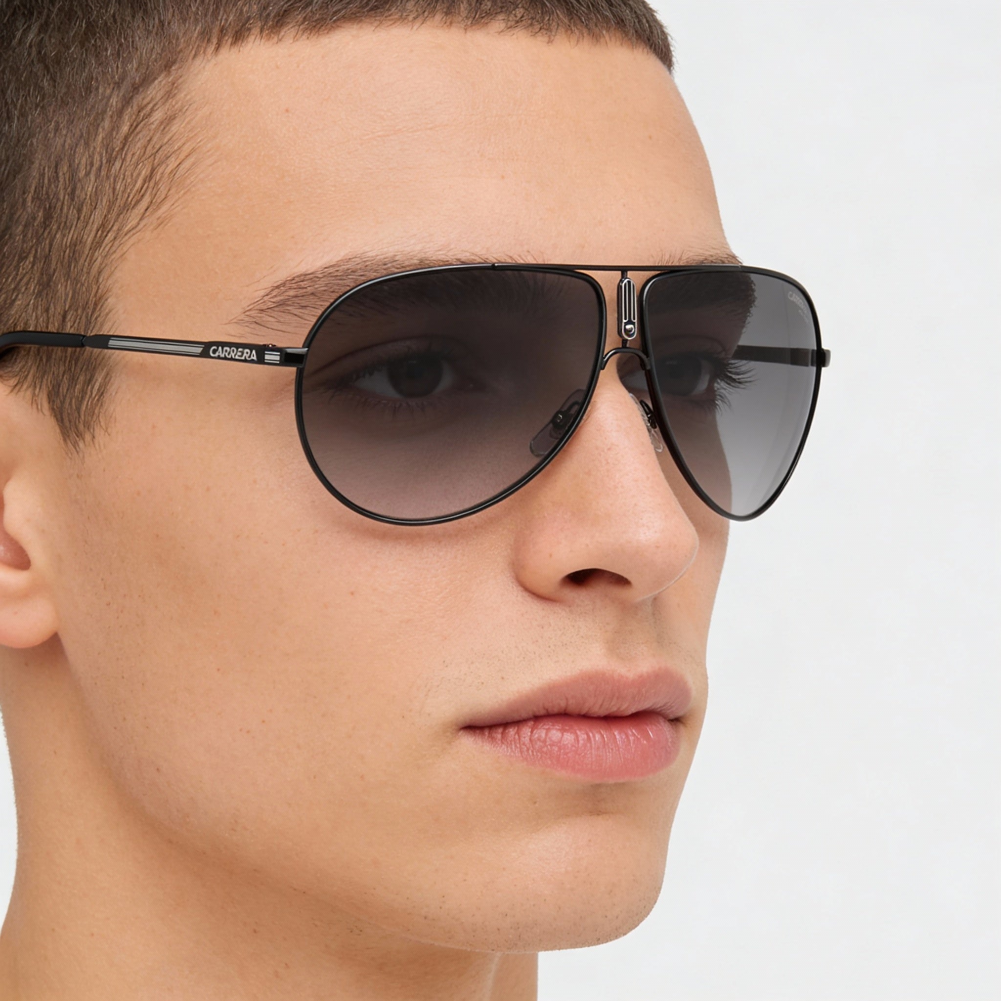Gafas de sol Carrera GIPSY65 unisex de piloto de acero inoxidable, color negro y gris degradado, protección UV 100 %, 64 mm, Photo 5