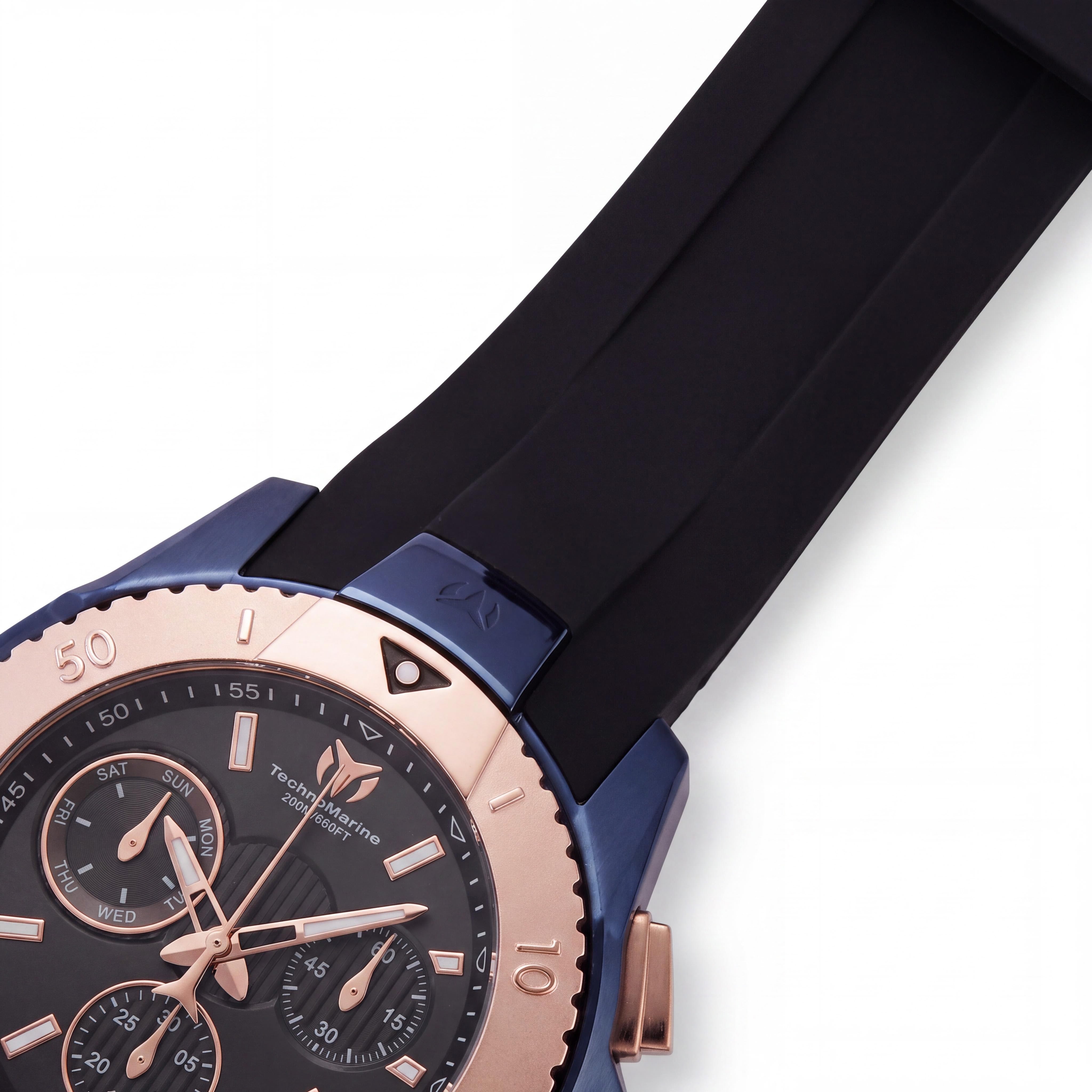 Reloj de lujo Technomarine Uf6 para hombre con correa de silicona negra resistente al agua, Photo 3