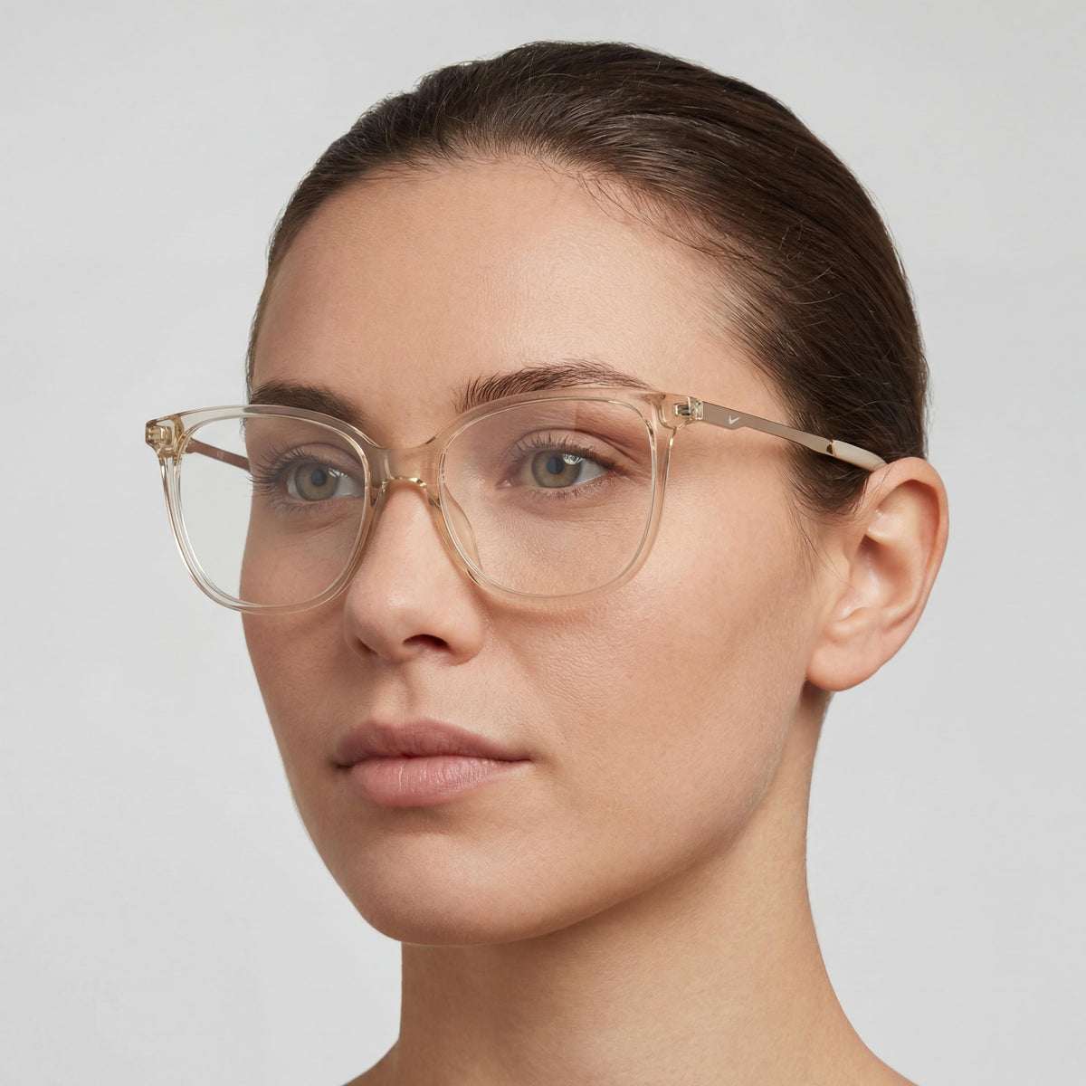 Nike Casual Women’s Optical Frames in Team Gold with Transparent Plastic Lenses, Size 54-16-140, Photo 4