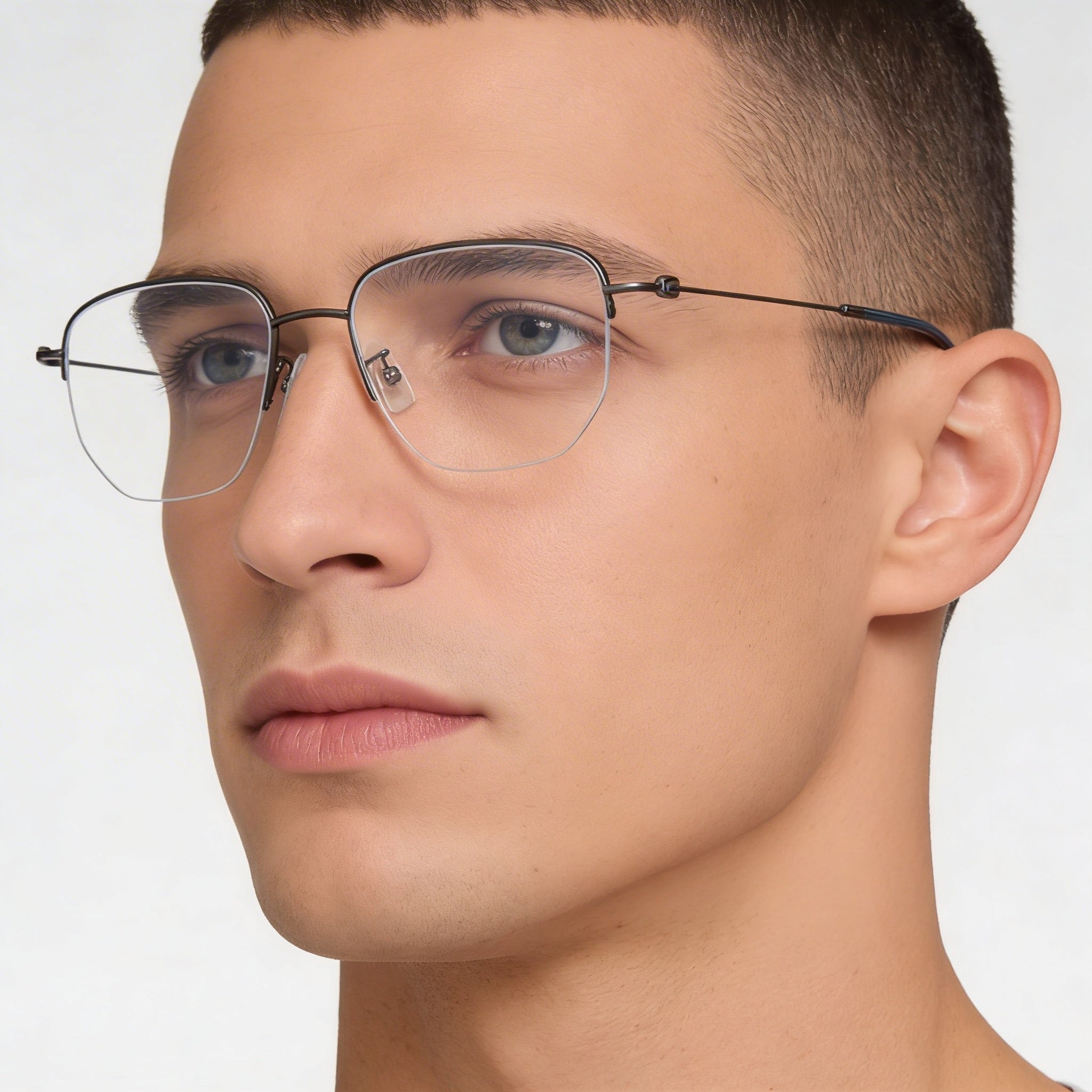 Hugo Boss Modern para hombre Gafas no polarizadas de aleación de acero, rutenio oscuro mate 54 mm, Photo 4