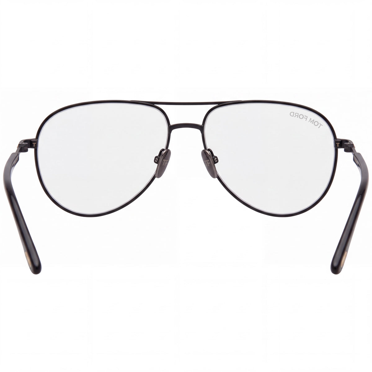 Tom Ford FT5829-B Modern Men's Shiny Black Metal Blue Block Clear Polycarbonate Eyeglasses 57-14-145mm, Photo 3